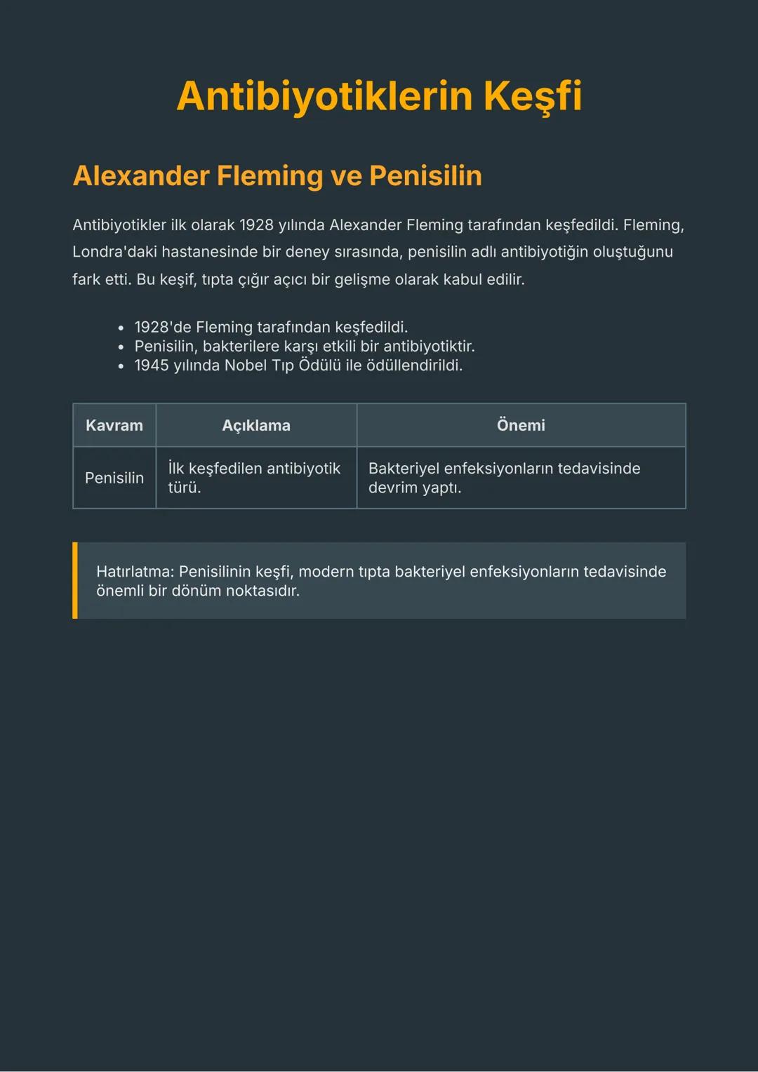 Antibiyotiklerin Keşfi