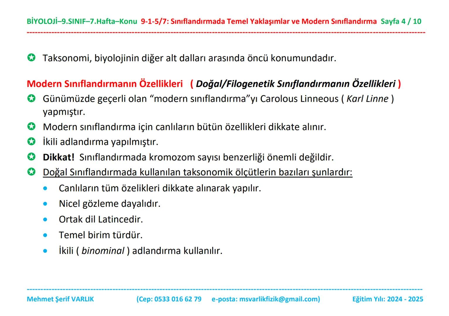BİYOLOJİ
9. SINIF
7. HAFTA BİYOLOJİ-9.SINIF-7.Hafta-Konu 9-1-5/7: Sınıflandırmada Temel Yaklaşımlar ve Modern Sınıflandırma Sayfa 1/10
Biyol