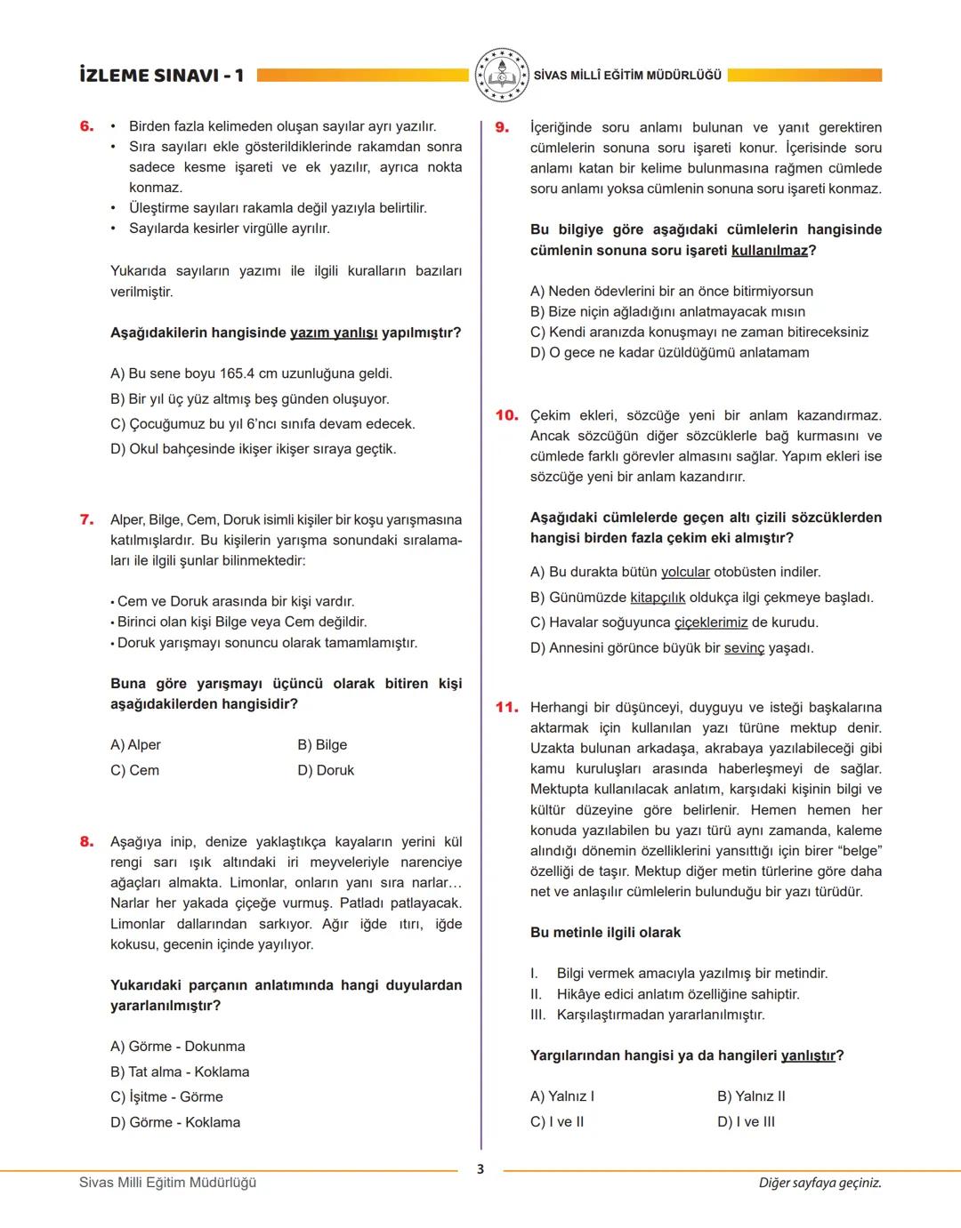 6. SINIF
1.
İZLEME
SINAVI
Düşlerinize Yaklaştıran Köprüler kuruyoruz.
KÖPRÜ
Projesi
Kurslarda Öğretimin Planlanması ve Rehberlikte Üstün