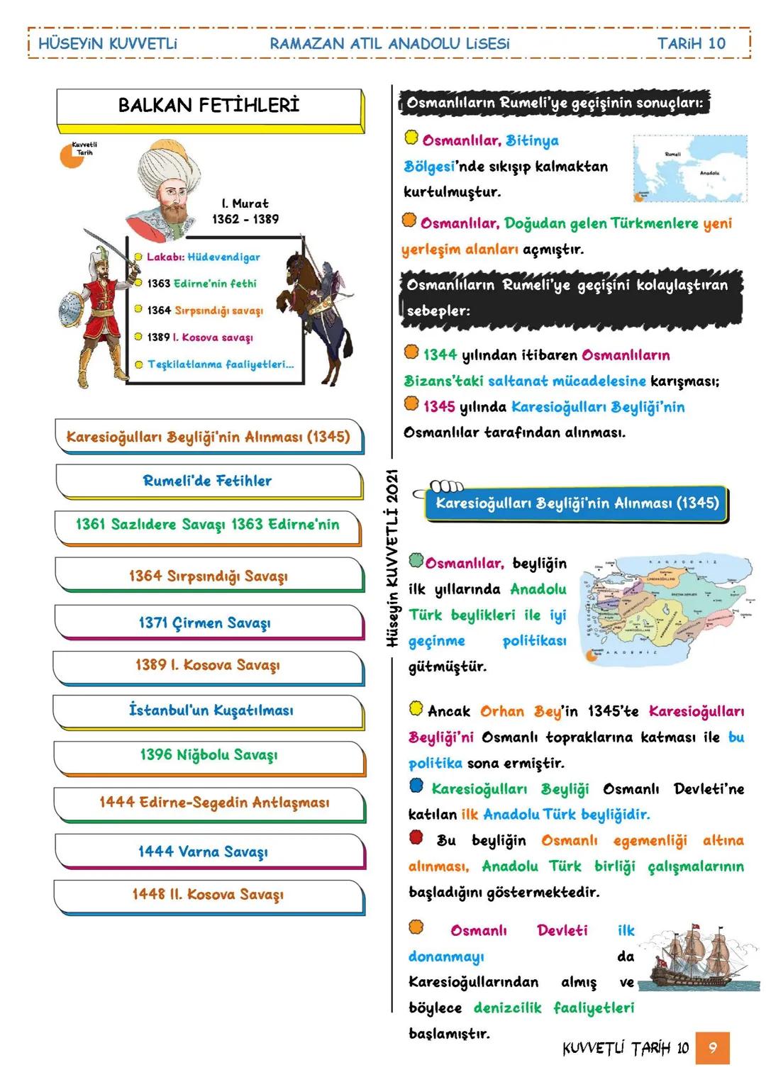 RAMAZAN ATIL ANADOLU LISE
R.A. A.L
2010
SUKUROVA - ADANA
Kuvvetli
Tarih
BEYLİKTEN DEVLETE
OSMANLI SİYASETİ
(1302-1453)
Kuvvetli
Tarih