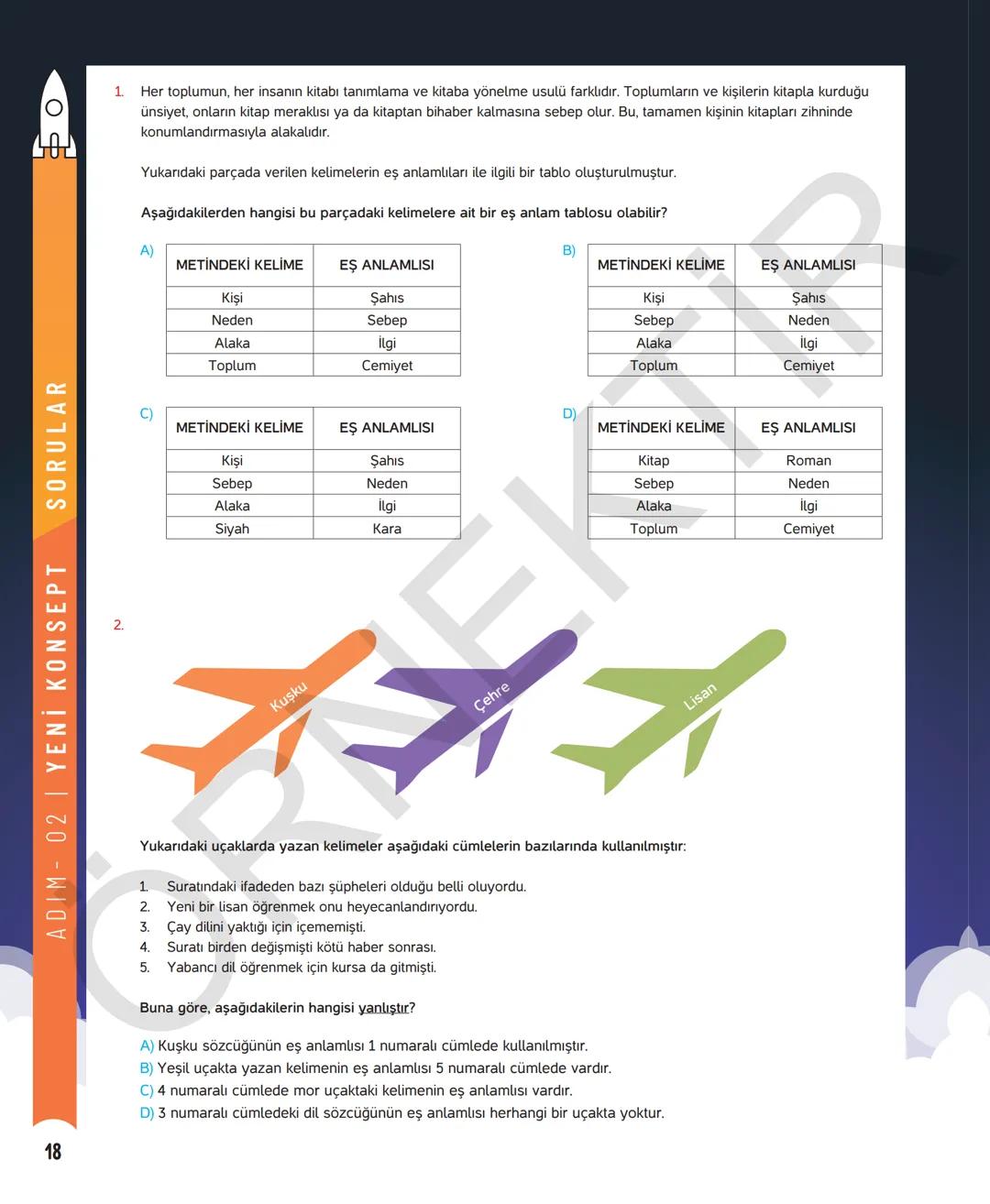 # 7. SINIF TÜRKÇE
Sevgili öğrenciler,
Soruları olduğu kadar etkinliği ve konu anlatımları da yeni nesil olan
Dergi Konseptinde Yeni Nesil D