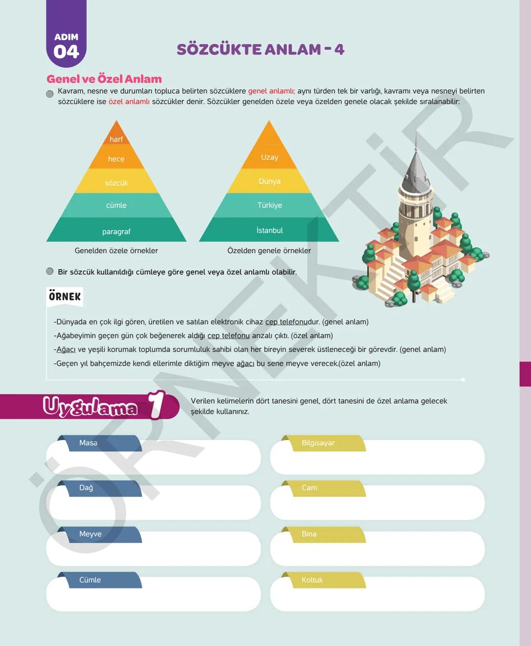 # 7. SINIF TÜRKÇE
Sevgili öğrenciler,
Soruları olduğu kadar etkinliği ve konu anlatımları da yeni nesil olan
Dergi Konseptinde Yeni Nesil D