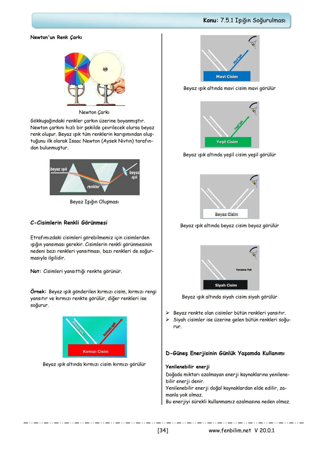 # 7.Sınıf Fen Bilimleri
## Ders Notları
Barış ZEREN
Fen Bilimleri Öğretmeni
www.fenbilim.net V 20.0.1 # 1.Ünite: Güneş Sistemi ve Ötesi