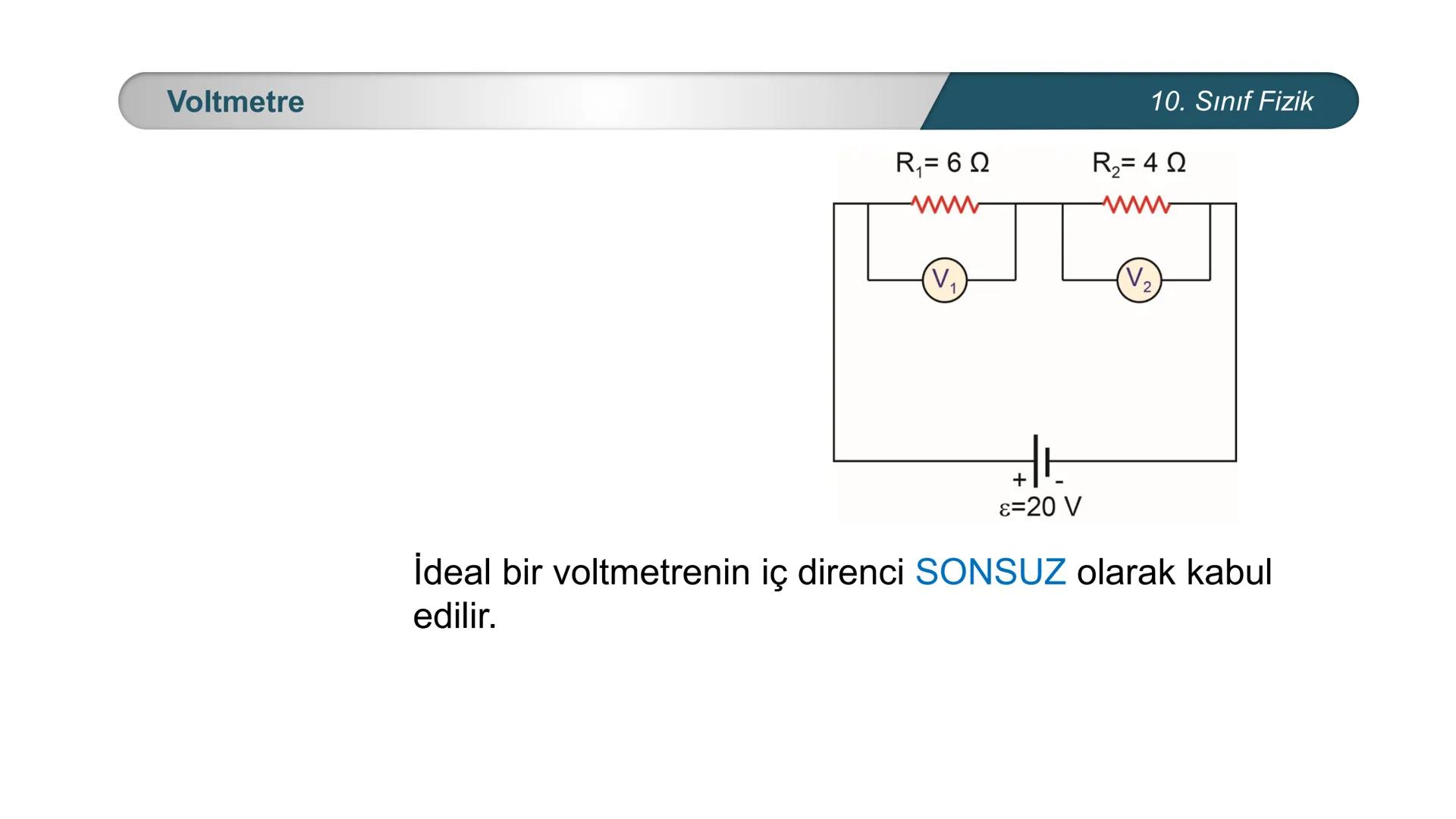 ÜRKIYE YETI
MILLI
*
BAKANLIĞI
FİZİK
10. SINIF
ELEKTRİK VE MANYETİZMA
Ampermetre ve Voltmetre Ampermetre
A
0,5
A
~$2.5丄仚 CE
10. Sınıf Fizik
A