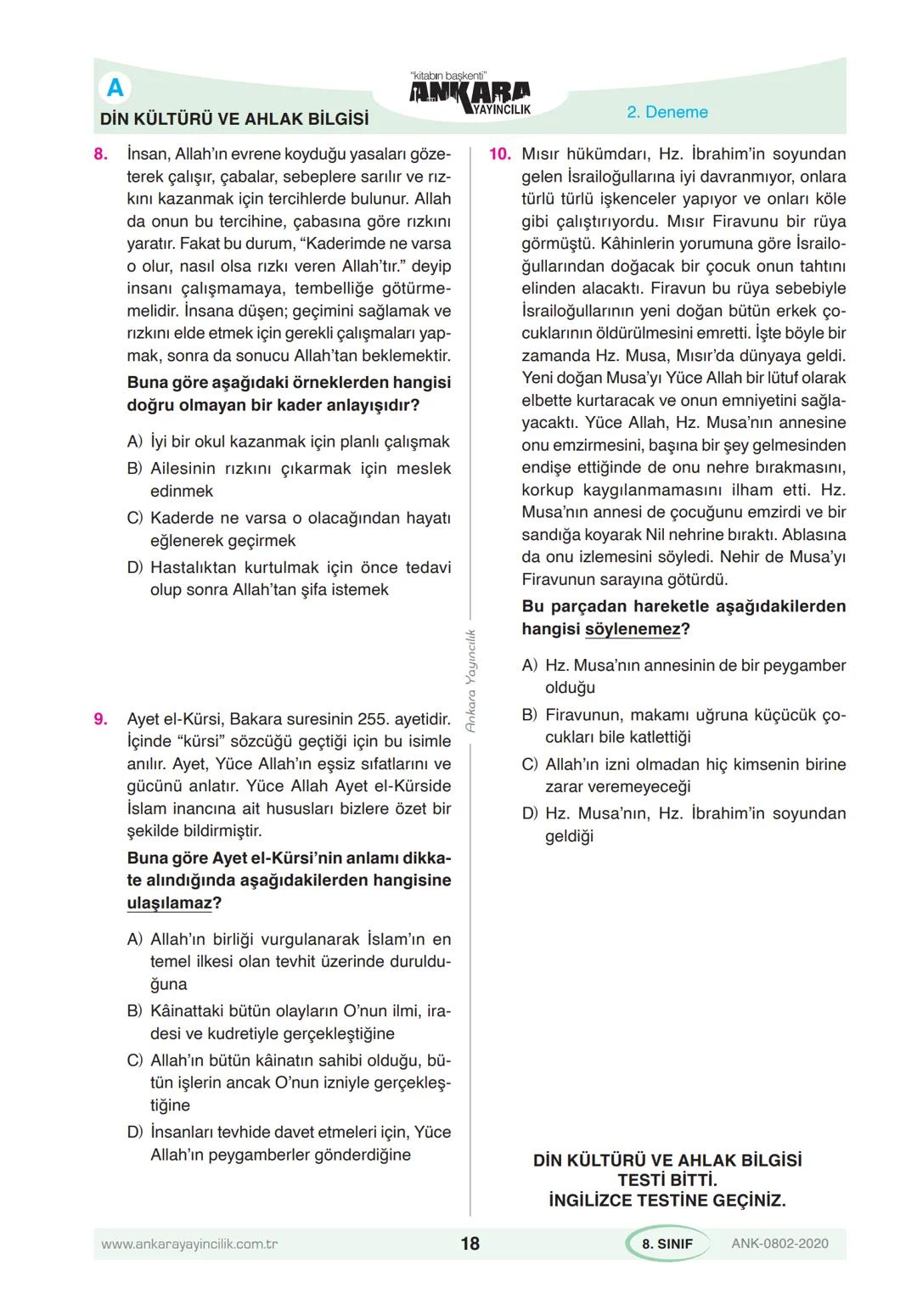 LİSELERE GİRİŞ
SÖZEL GS
SINAVI
DENEME
SINAVI
KİTAPÇIK TÜRÜ
A
T.C. KİMLİK NUMARASI
ADI VE SOYADI
SINIFI / ŞUBESİ
NUMARASI
2
| DERS ADI