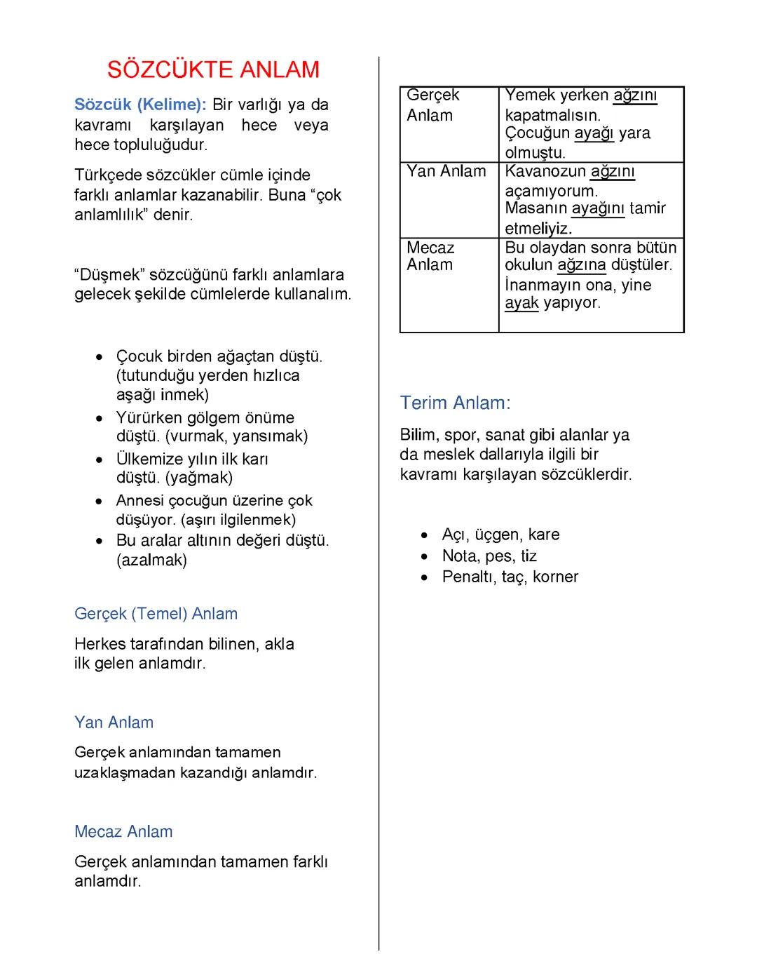 1.dönem 8.sınıf türkçe tüm konular