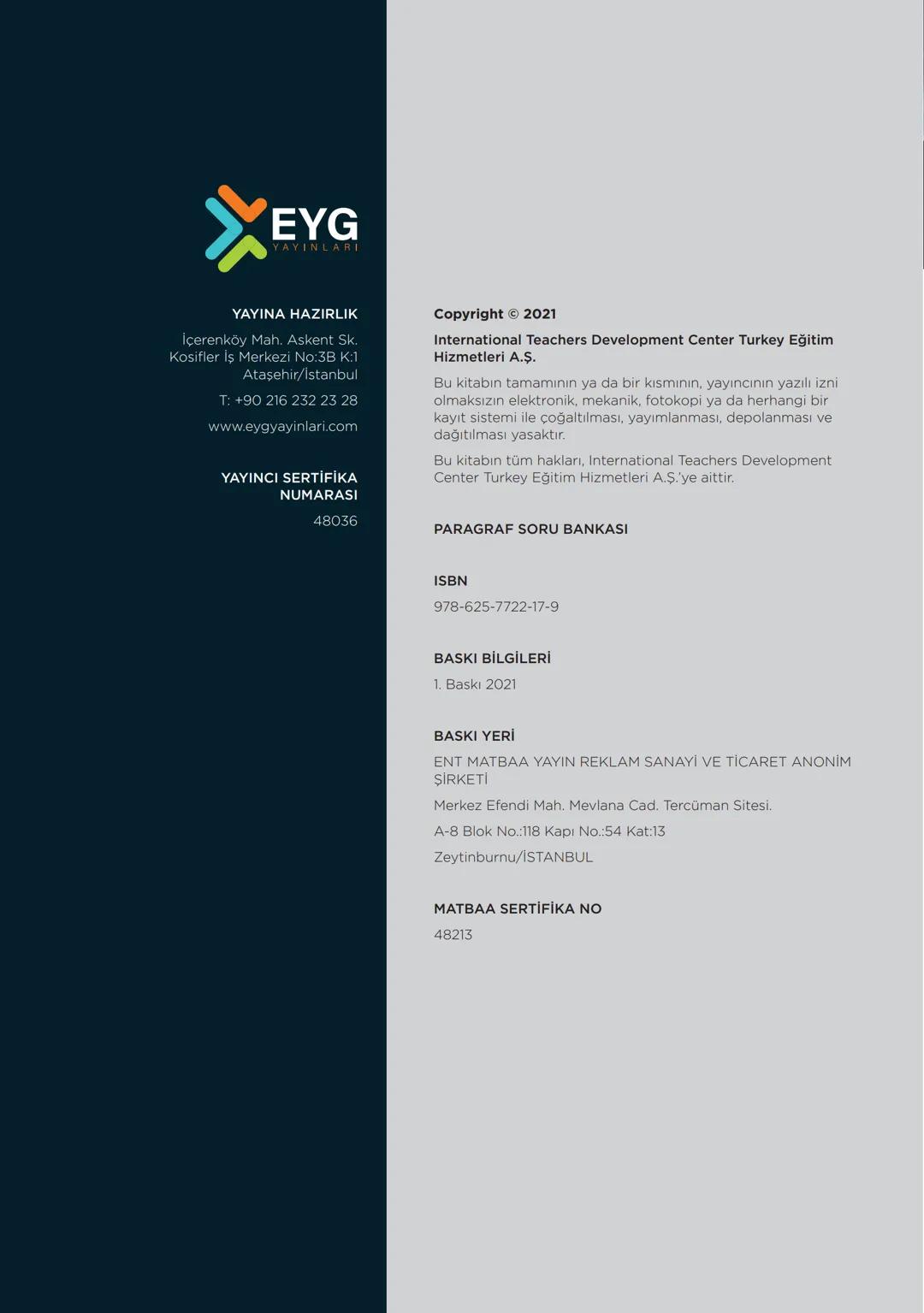 # Paragrafın Gözdesi
# PARAGRAF
# SORU BANKASI
## HIZLI OKUMA TEKNİKLERI ◄
## PARAGRAF ÇÖZME TEKNIKLERI ◄
EYG
YAYINLARI XEYG
YAYINLARI