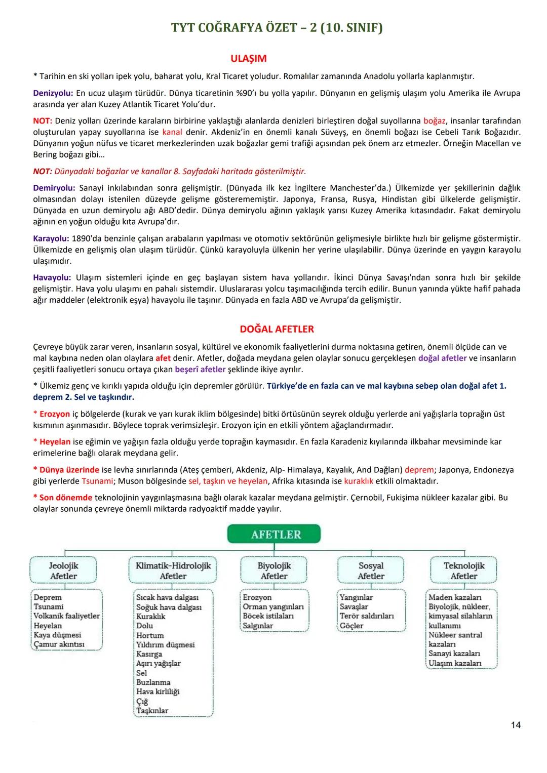 TYT COĞRAFYA ÖZET - 2 (10. SINIF)
YERİN YAPISI
Kara
Yoğunluk
3 g/cm³
Okyanus
Sial
Kabuk (Litosfer)
50km
5-6 g/cm³
10 g/cm³
15 glam
6370km
Ma