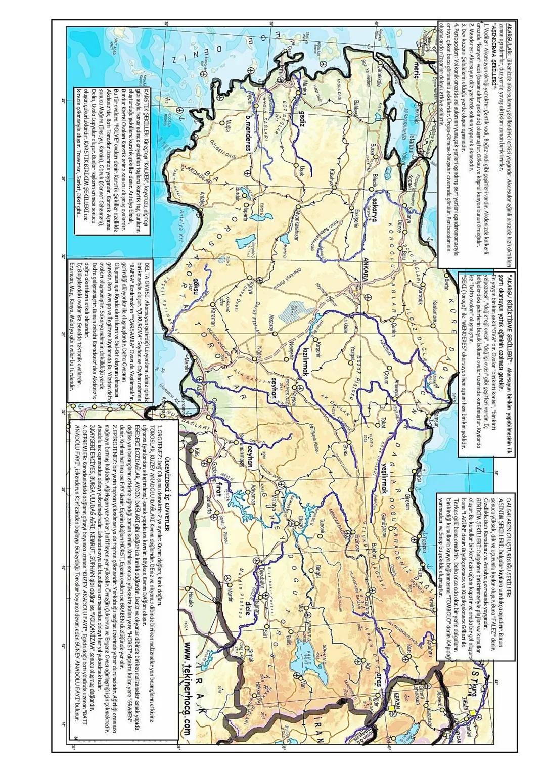 TYT COĞRAFYA ÖZET - 2 (10. SINIF)
YERİN YAPISI
Kara
Yoğunluk
3 g/cm³
Okyanus
Sial
Kabuk (Litosfer)
50km
5-6 g/cm³
10 g/cm³
15 glam
6370km
Ma