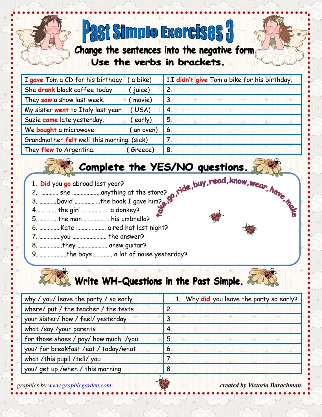 # Irregular verbs List
blow blew - blown
break broke - broken
learn learnt - learnt
grow grew - grown
speak spoke- spoken
mean meant - mean