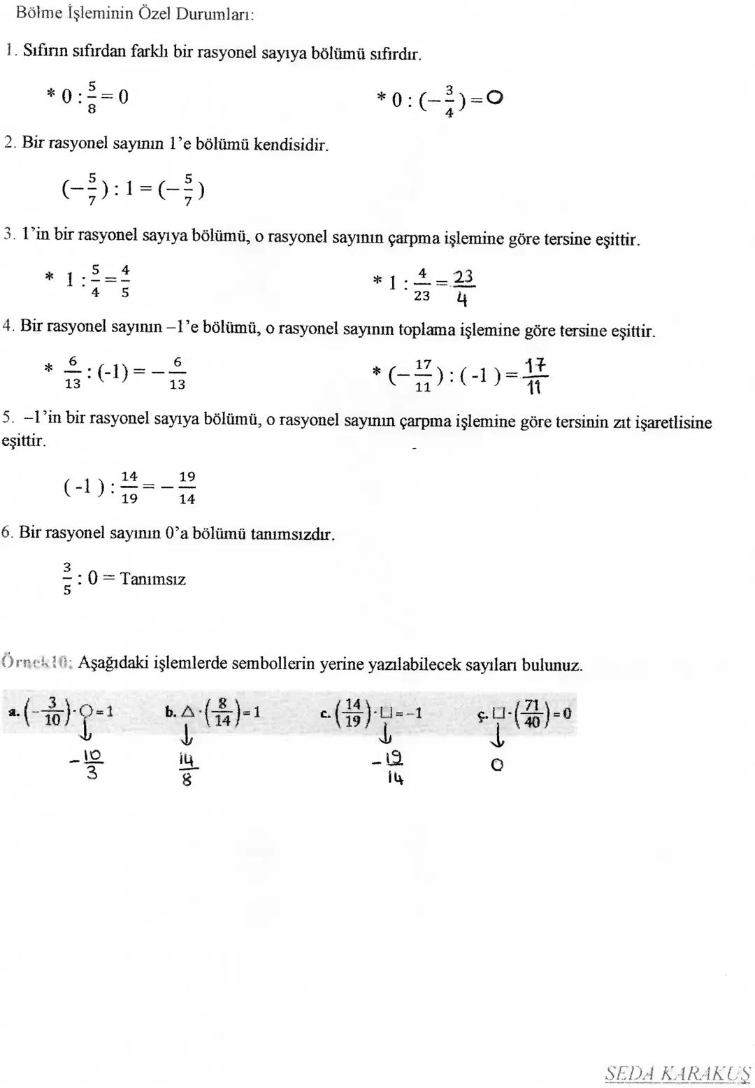 B.RASYONEL SAYILARLA İŞLEMLER
I.RASYONEL SAYILARLA TOPLAMA VE ÇIKARMA İŞLEMLERİ:
a. Rasyonel Sayılarla Toplama İşlemi:
Rasyonel sayılarla to