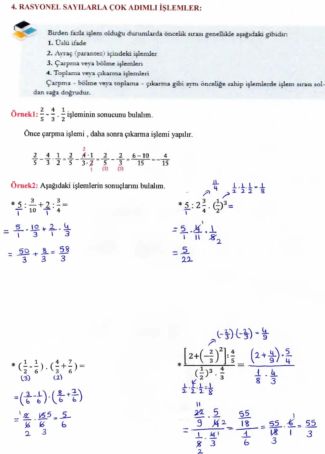 B.RASYONEL SAYILARLA İŞLEMLER
I.RASYONEL SAYILARLA TOPLAMA VE ÇIKARMA İŞLEMLERİ:
a. Rasyonel Sayılarla Toplama İşlemi:
Rasyonel sayılarla to