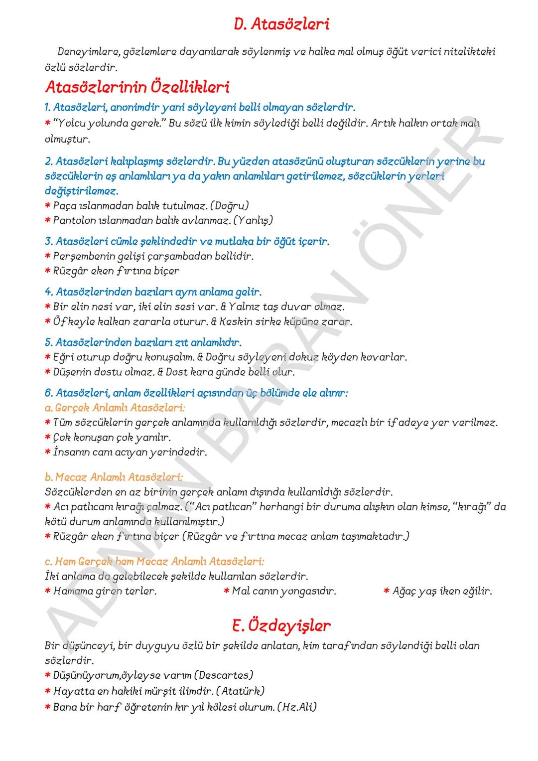 1. SÖZCÜKTE ANLAM
İÇİNDEKİLER
A. Kelime ve Kelime Gruplarımın Anlam Özellikleri
1. Gerçek (Temel) Anlam
2. Yan anlam
3. Mecaz Anlam
4. Somut