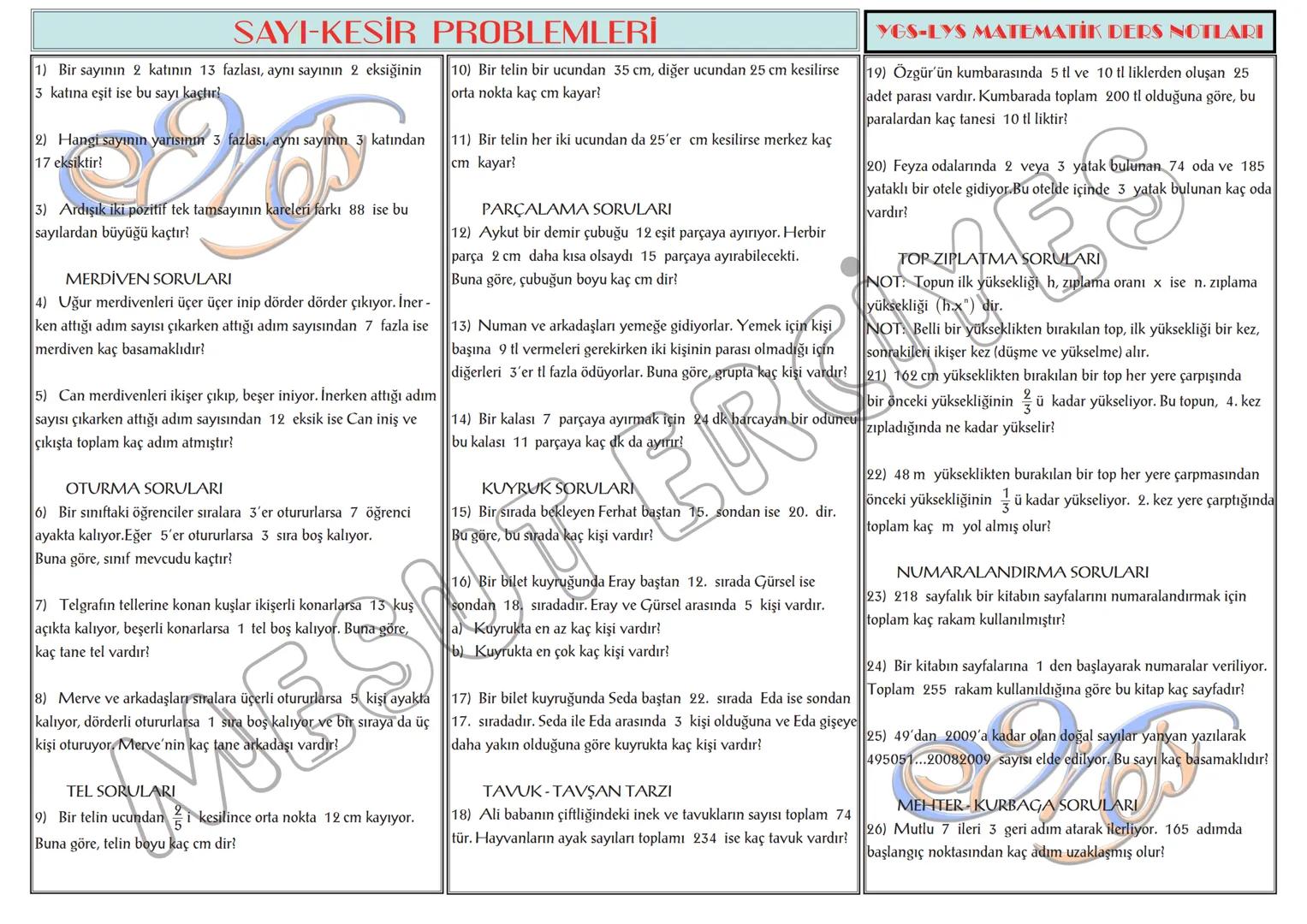 # TEMEL KAVRAMLAR
1) a,b∈N olmak üzere, a + b = 13 ise a.b nin alabileceği
en büyük değer ile en küçük değerin toplamı kaçtır?
2) a,b∈N ol