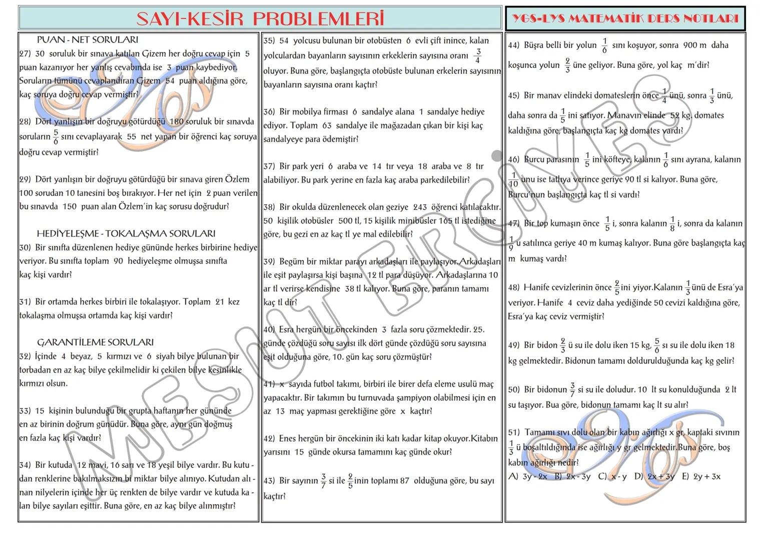 # TEMEL KAVRAMLAR
1) a,b∈N olmak üzere, a + b = 13 ise a.b nin alabileceği
en büyük değer ile en küçük değerin toplamı kaçtır?
2) a,b∈N ol