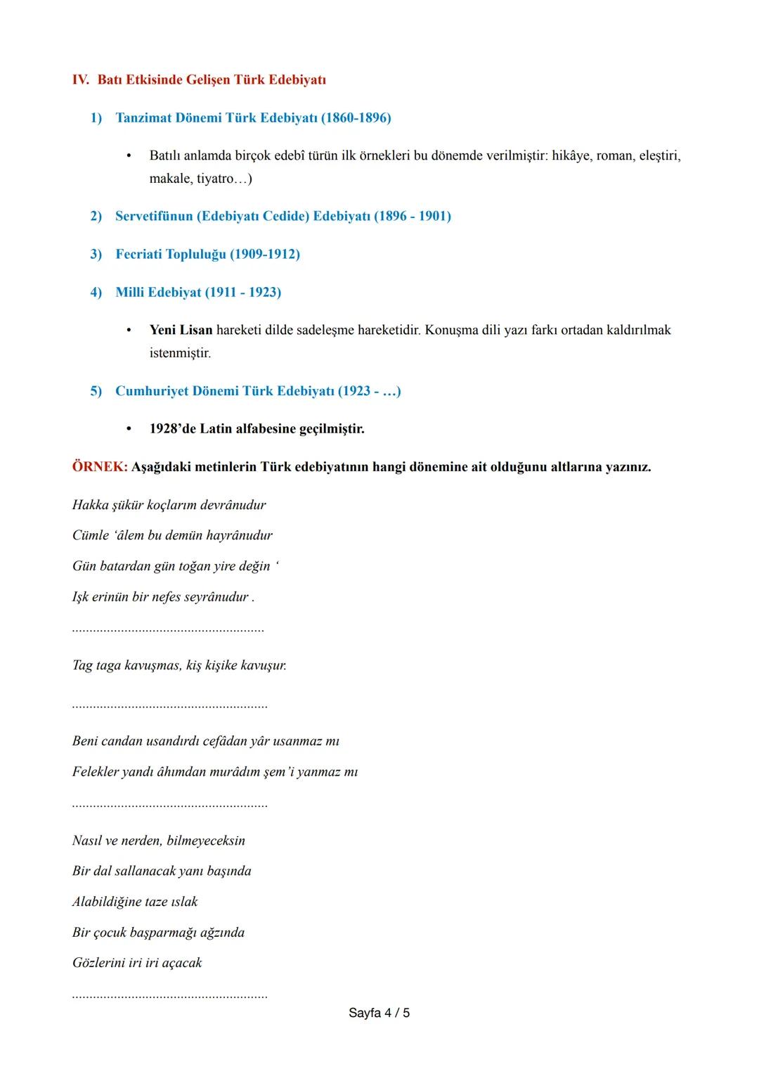 # TÜRK EDEBİYATININ TARİHİ DÖNEMLERİ
Türk edebiyatı kültür ve medeniyet değişimlerine göre şekillenmiştir.
Savaşlar, göçler, din ve medeni