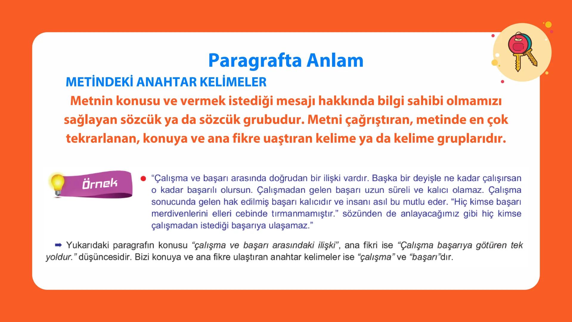 BİLİMSEL ÇOCUK & TÜRKÇE RÖNTGENİ
PARAGRAFTA
YAPI VE ANLAM
Nimet Öğretmen'in Dersi PARAGRAFIN BÖLÜMLERİ
Bir düşünceyi ifade etmek için bir ko