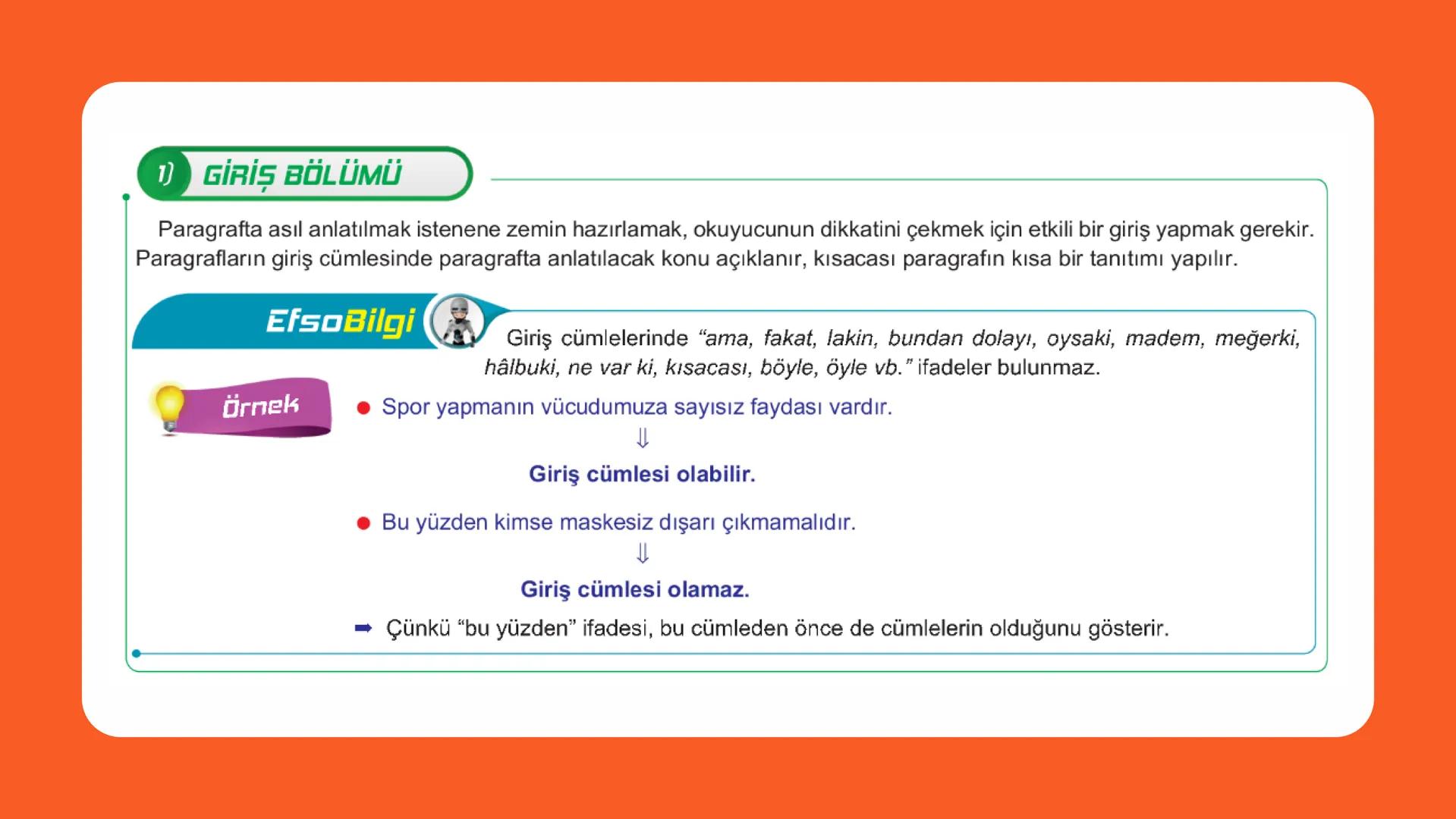 BİLİMSEL ÇOCUK & TÜRKÇE RÖNTGENİ
PARAGRAFTA
YAPI VE ANLAM
Nimet Öğretmen'in Dersi PARAGRAFIN BÖLÜMLERİ
Bir düşünceyi ifade etmek için bir ko