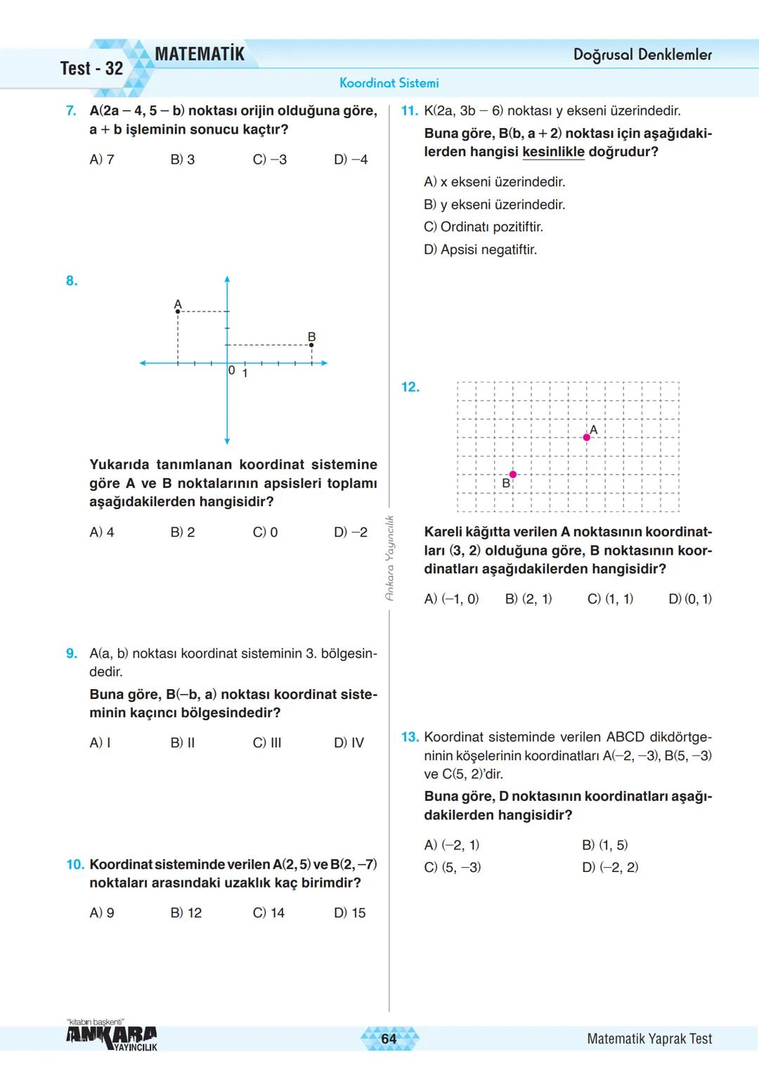 # Çarpanlar ve Katlar
Pozitif Tam Sayıların Çarpanları
MATEMATİK Test - 2
1. A 2 Yanda verilen asal çarpanlar algorit-
B 2 masına göre, A