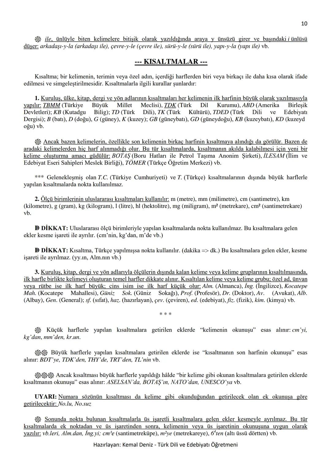 2
--- BÜYÜK HARFLERİN KULLANILDIĞI YERLER ---
A. Cümle büyük harfle başlar: Ak akçe kara gün içindir.
Hayatta en hakiki mürşit ilimdir, f