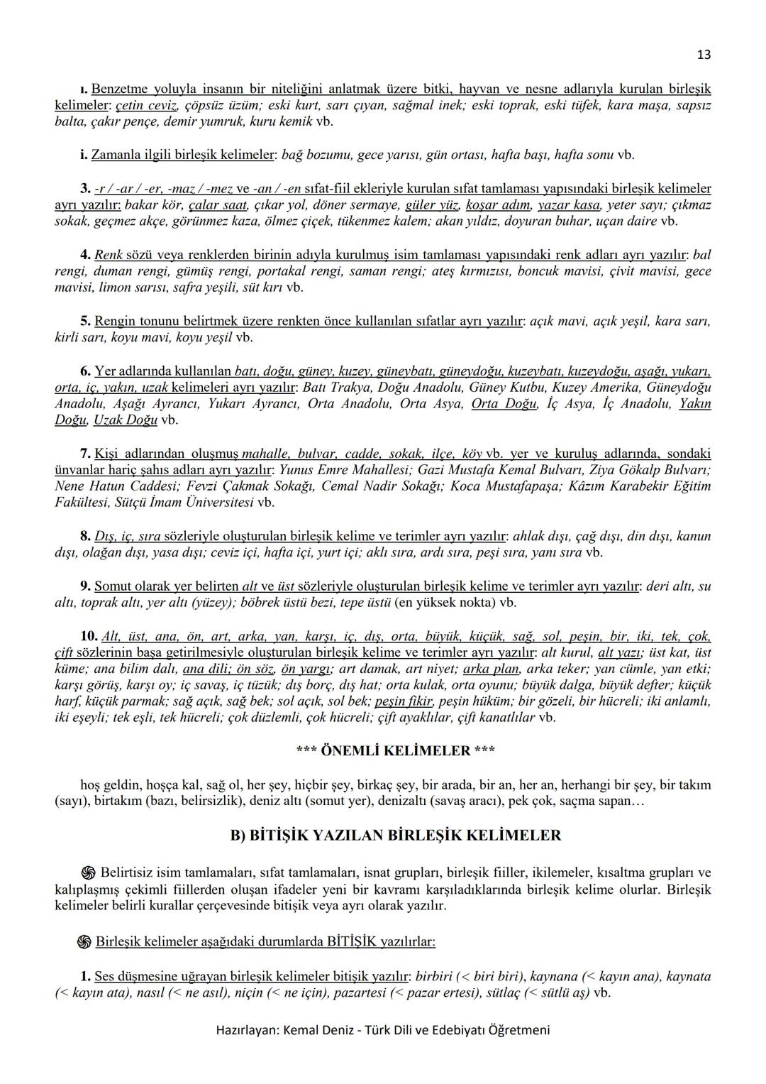 2
--- BÜYÜK HARFLERİN KULLANILDIĞI YERLER ---
A. Cümle büyük harfle başlar: Ak akçe kara gün içindir.
Hayatta en hakiki mürşit ilimdir, f
