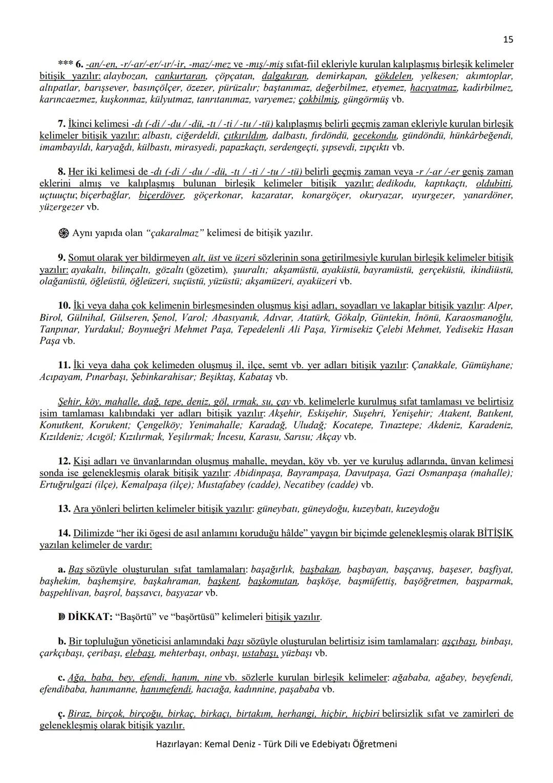 2
--- BÜYÜK HARFLERİN KULLANILDIĞI YERLER ---
A. Cümle büyük harfle başlar: Ak akçe kara gün içindir.
Hayatta en hakiki mürşit ilimdir, f