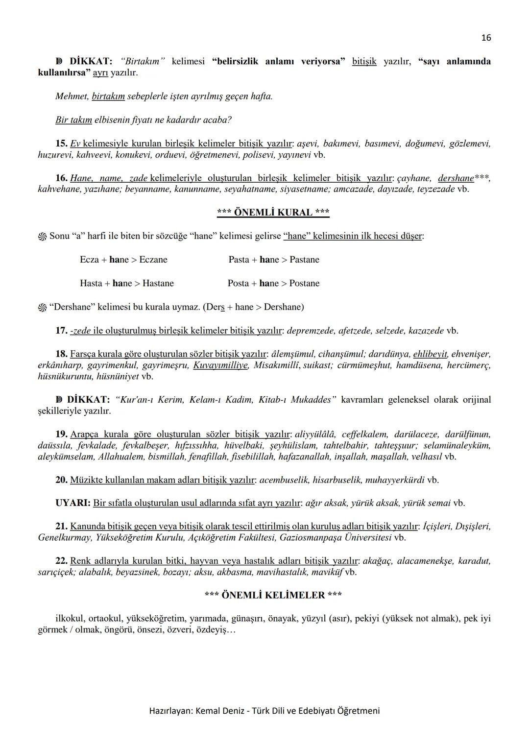 2
--- BÜYÜK HARFLERİN KULLANILDIĞI YERLER ---
A. Cümle büyük harfle başlar: Ak akçe kara gün içindir.
Hayatta en hakiki mürşit ilimdir, f