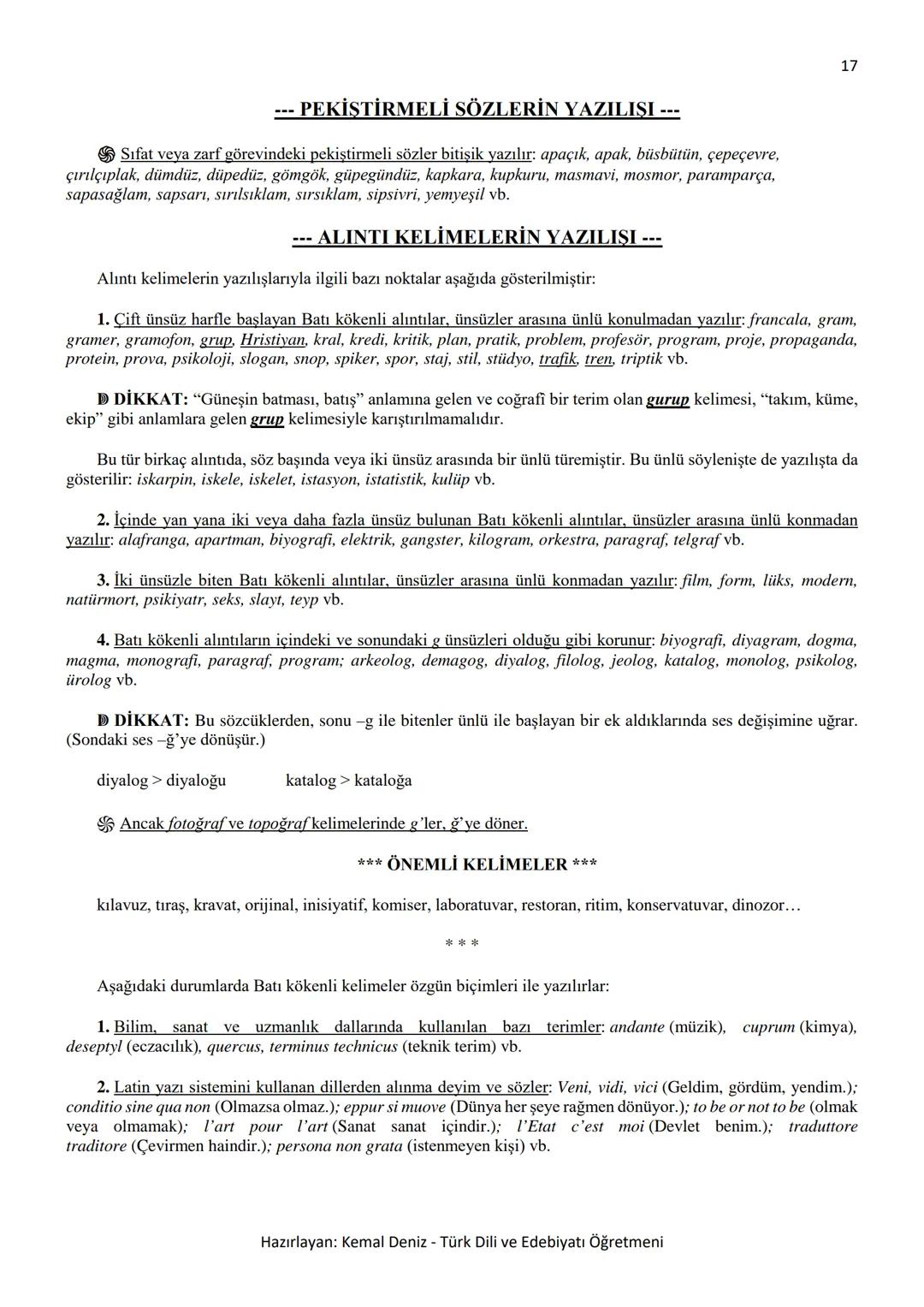 2
--- BÜYÜK HARFLERİN KULLANILDIĞI YERLER ---
A. Cümle büyük harfle başlar: Ak akçe kara gün içindir.
Hayatta en hakiki mürşit ilimdir, f