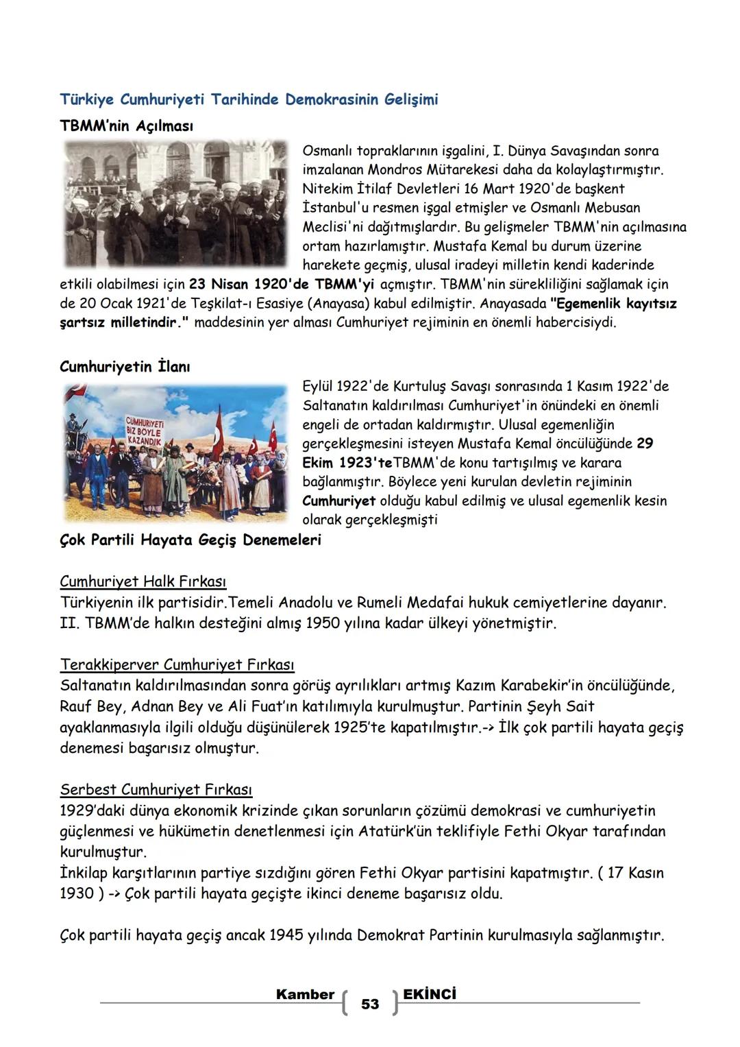 # 7. SINIF
# SOSYAL BİLGİLER
# DERS NOTLARI
Kamber EKİNCİ
Sosyal Bilgiler Öğretmeni Bu Ders Notu MEB Ders Kitapları ve EBA İnternet Sitesin