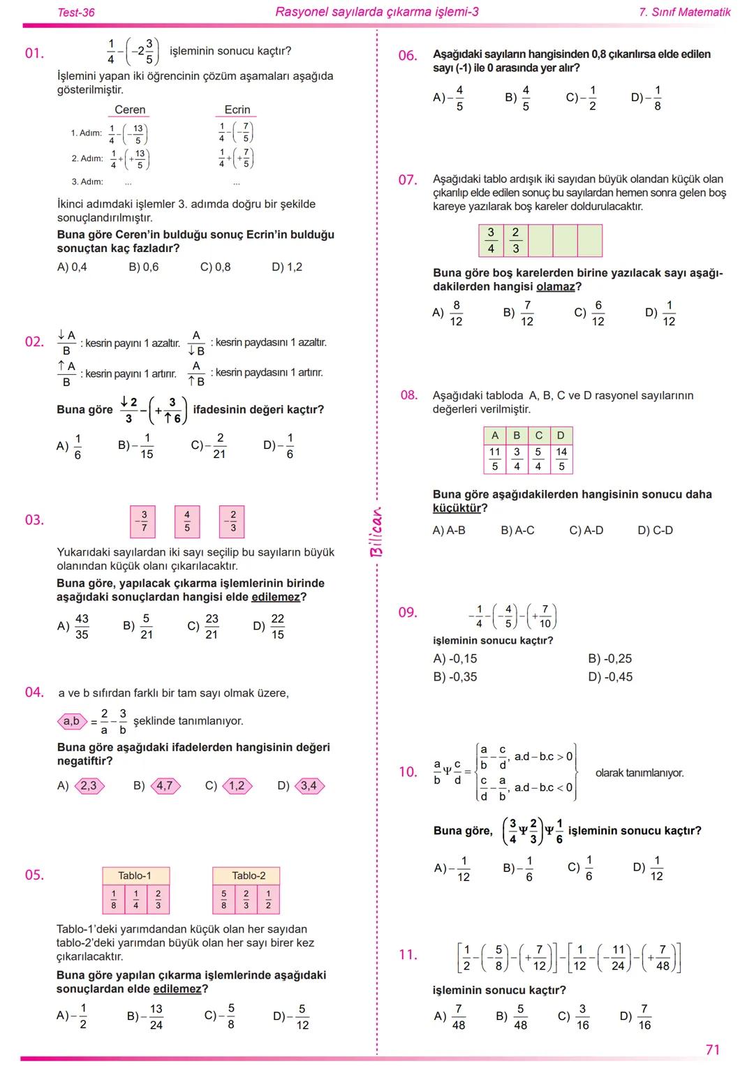 2022
2023
Matematik
7
Rasyonel Sayılar
26
Test
520
Soru
Telat Bilican Bu çalışma kazanımların anlaşılıp anlaşılmadığını sınıf ortamın
