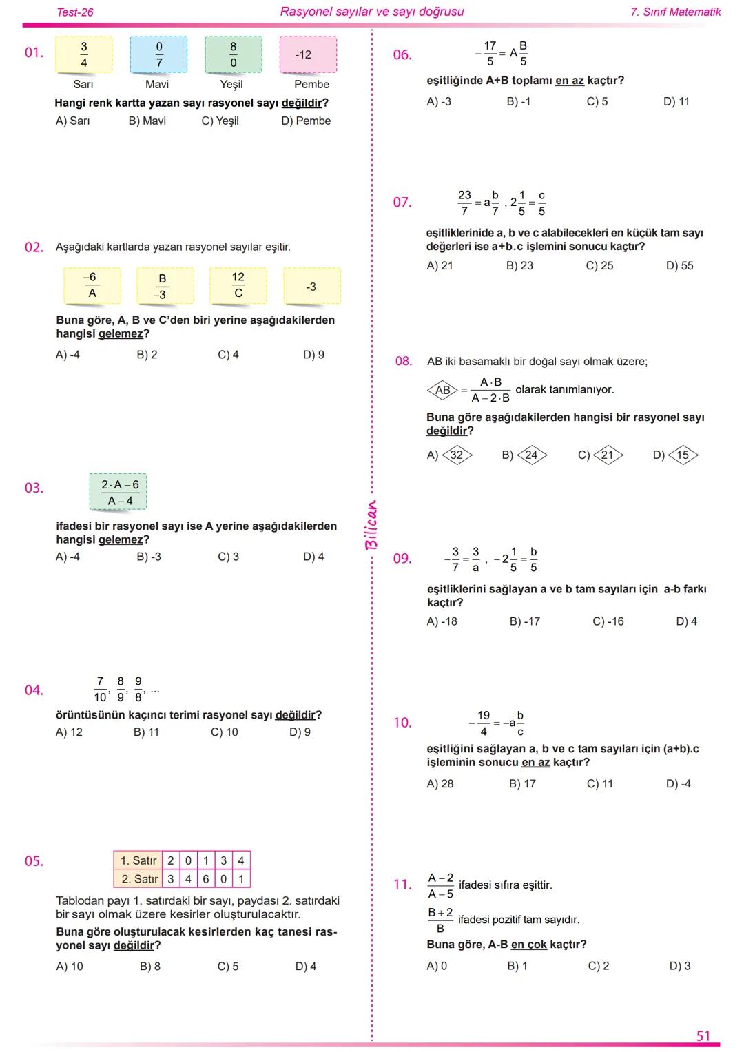 2022
2023
Matematik
7
Rasyonel Sayılar
26
Test
520
Soru
Telat Bilican Bu çalışma kazanımların anlaşılıp anlaşılmadığını sınıf ortamın