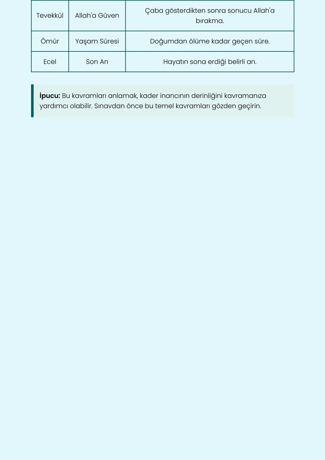 # Kader Kavramları
Temel Tanımlar ve Açıklamalar
## Kader Nedir?
Kader, evrendeki her olayın Allah'ın bilgisi ve takdiri dahilinde gerçek