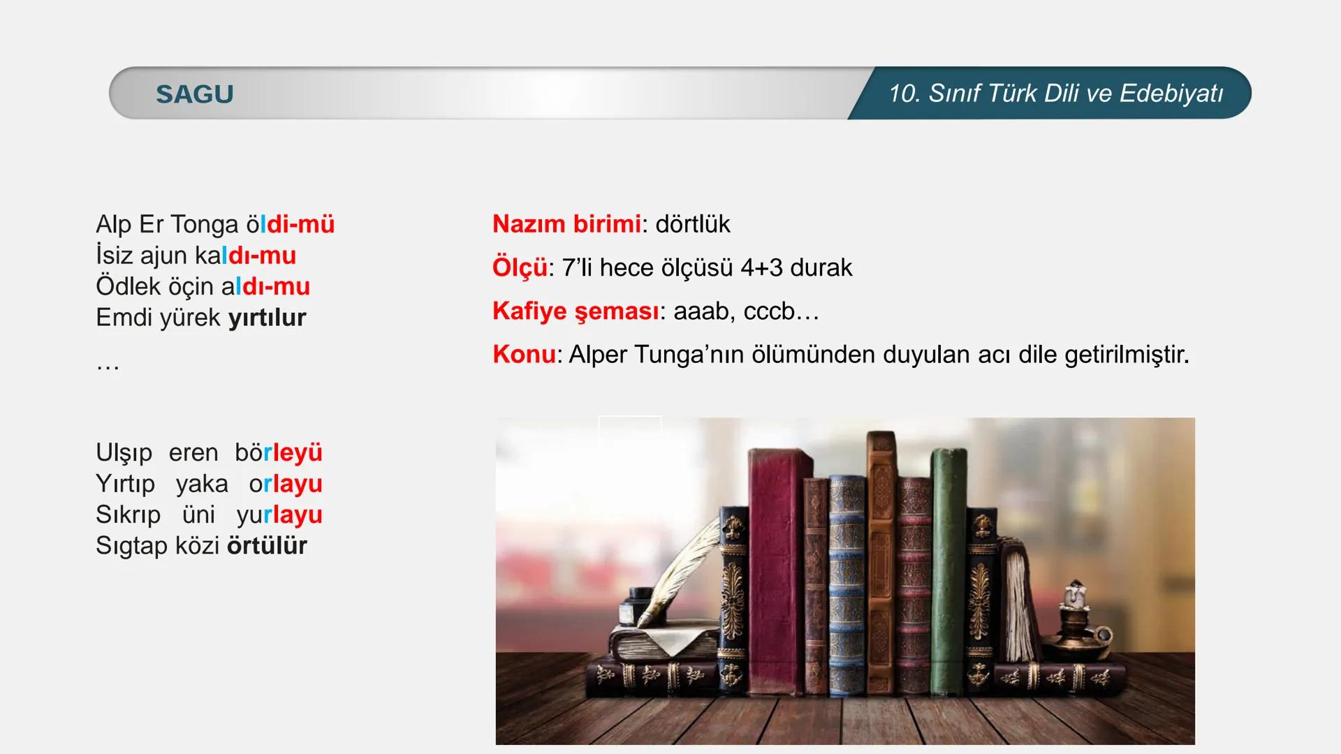 ALLI EGITI
TÜRKİYE CUMHURIYET
*
*
*
TÜRK DİLİ VE EDEBİYATI
10. SINIF
3. ÜNİTE- ŞİİR
KOŞUK- SAGU KOŞUK-SAGU
10. Sınıf Türk Dili ve Edebiyatı