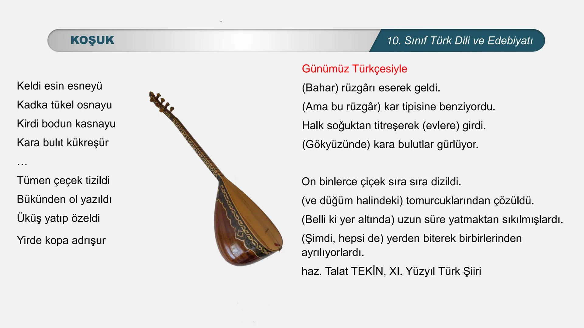 ALLI EGITI
TÜRKİYE CUMHURIYET
*
*
*
TÜRK DİLİ VE EDEBİYATI
10. SINIF
3. ÜNİTE- ŞİİR
KOŞUK- SAGU KOŞUK-SAGU
10. Sınıf Türk Dili ve Edebiyatı