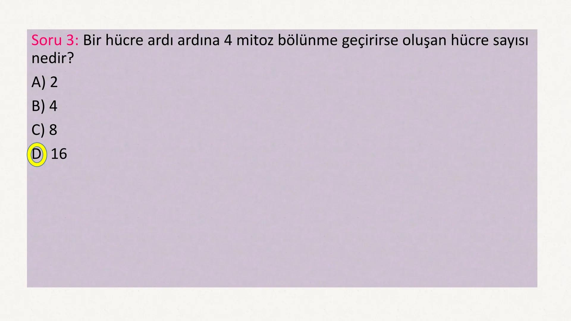 HÜCRE BÖLÜNMESİ HÜCRE BÖLÜNMESİ NEDİR?
Belirli bir büyüklüğe ulaşan hücrelerden, yeni hücrelerin oluşmasına "hücre
bölünmesi" denir.
Hücre b