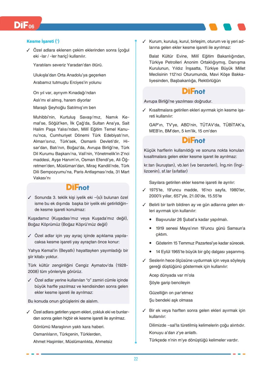 # FÖY
06
DIF
TÜRKÇE
SES BİLGİSİ
SES BİLGİSİ, YAZIM KURALLARI VE NOKTALAMA İŞARETLERİ
Türkçede sesler, ses yolundaki biçimlenişine göre ün