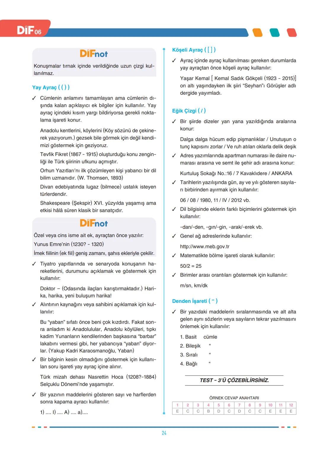 # FÖY
06
DIF
TÜRKÇE
SES BİLGİSİ
SES BİLGİSİ, YAZIM KURALLARI VE NOKTALAMA İŞARETLERİ
Türkçede sesler, ses yolundaki biçimlenişine göre ün