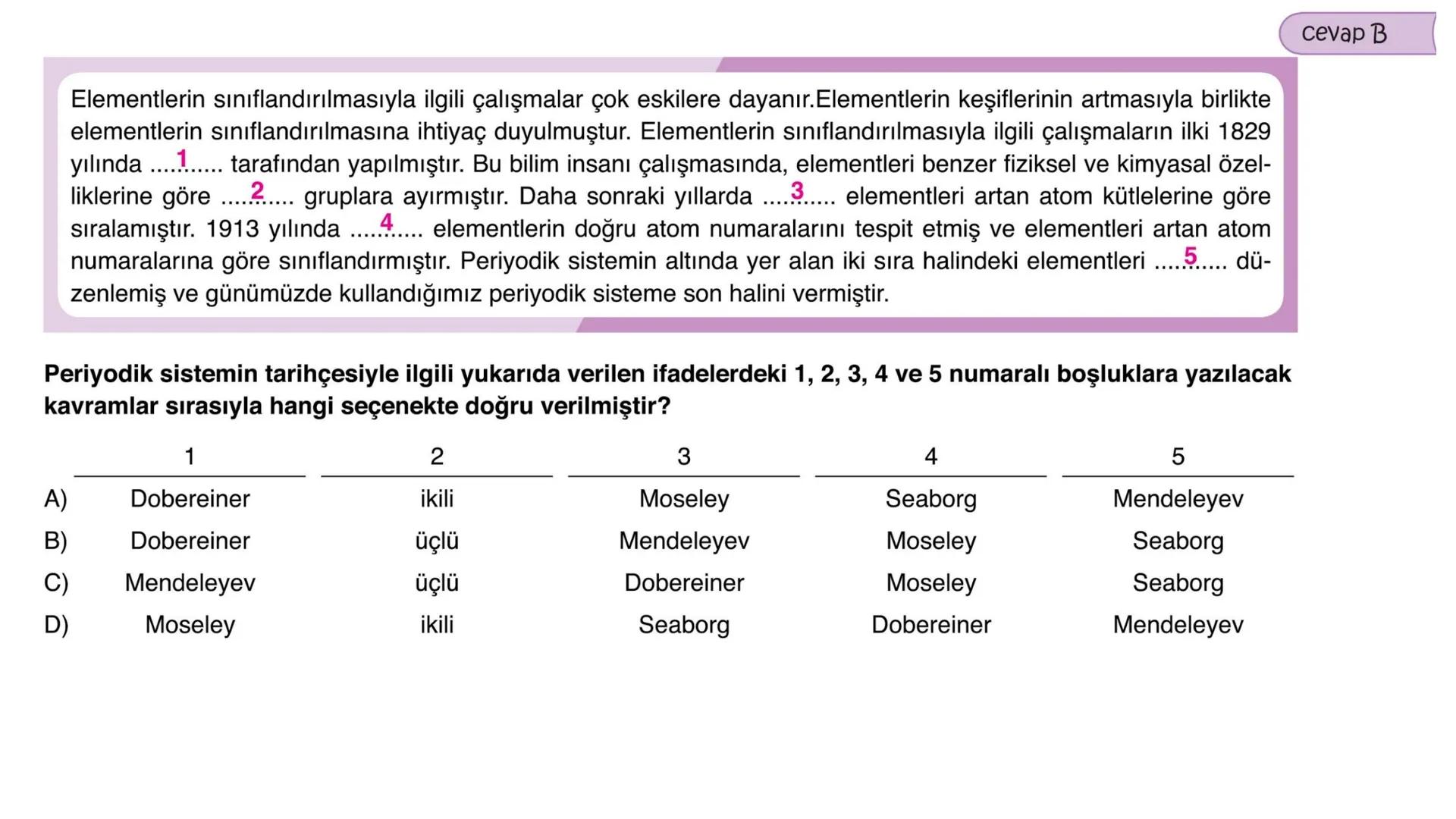 4. Ünite ⚫Madde ve Endüstri
PERİYODİK SİSTEM
FİZİKSEL VE
KİMYASAL DEĞİŞİMLER
KONU⚫6
KONU⚫5
KONU⚫4
KONU.3
KONU⚫2
KONU⚫1
KİMYASAL
TEPKİMELER
A