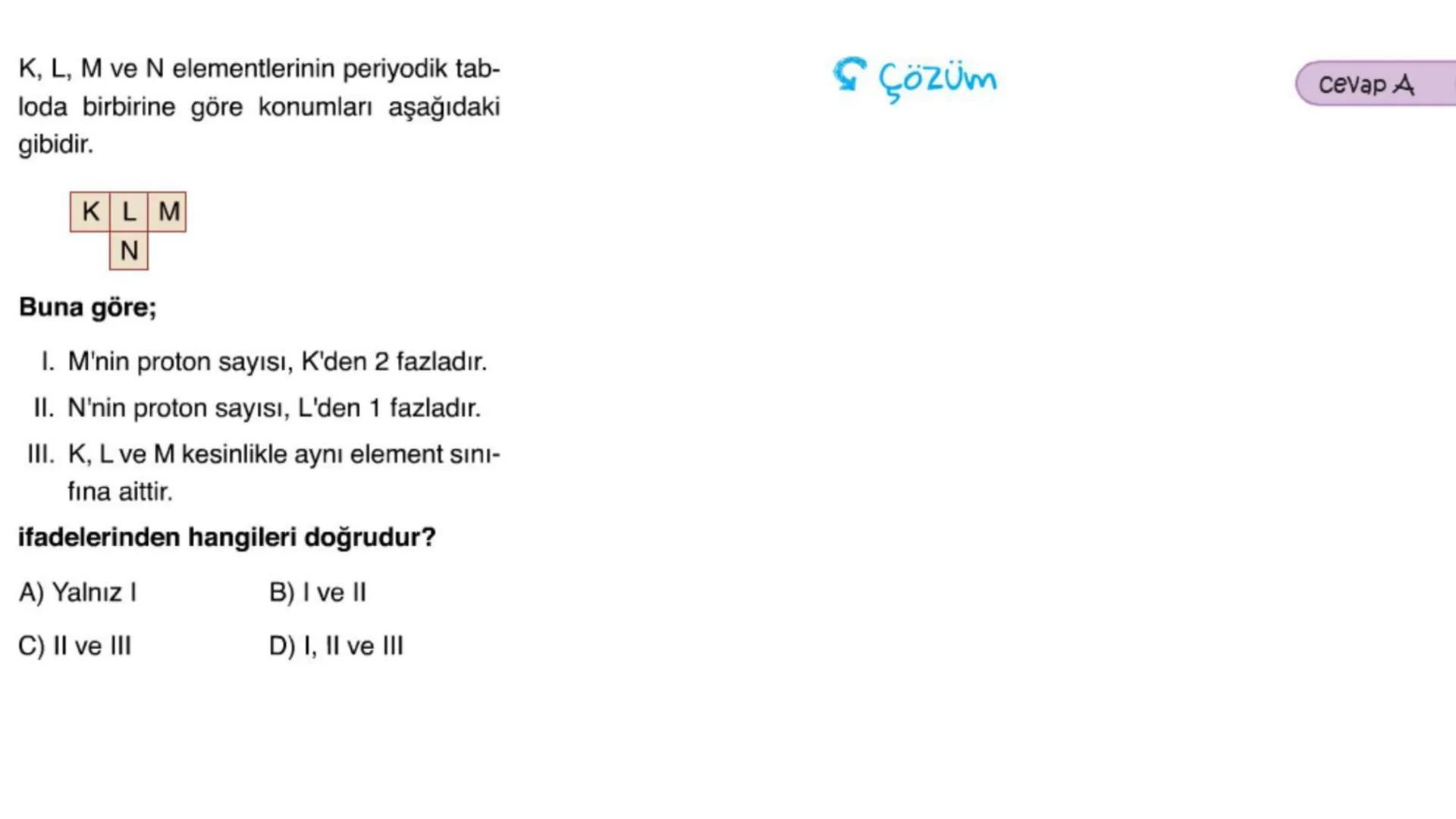 4. Ünite ⚫Madde ve Endüstri
PERİYODİK SİSTEM
FİZİKSEL VE
KİMYASAL DEĞİŞİMLER
KONU⚫6
KONU⚫5
KONU⚫4
KONU.3
KONU⚫2
KONU⚫1
KİMYASAL
TEPKİMELER
A