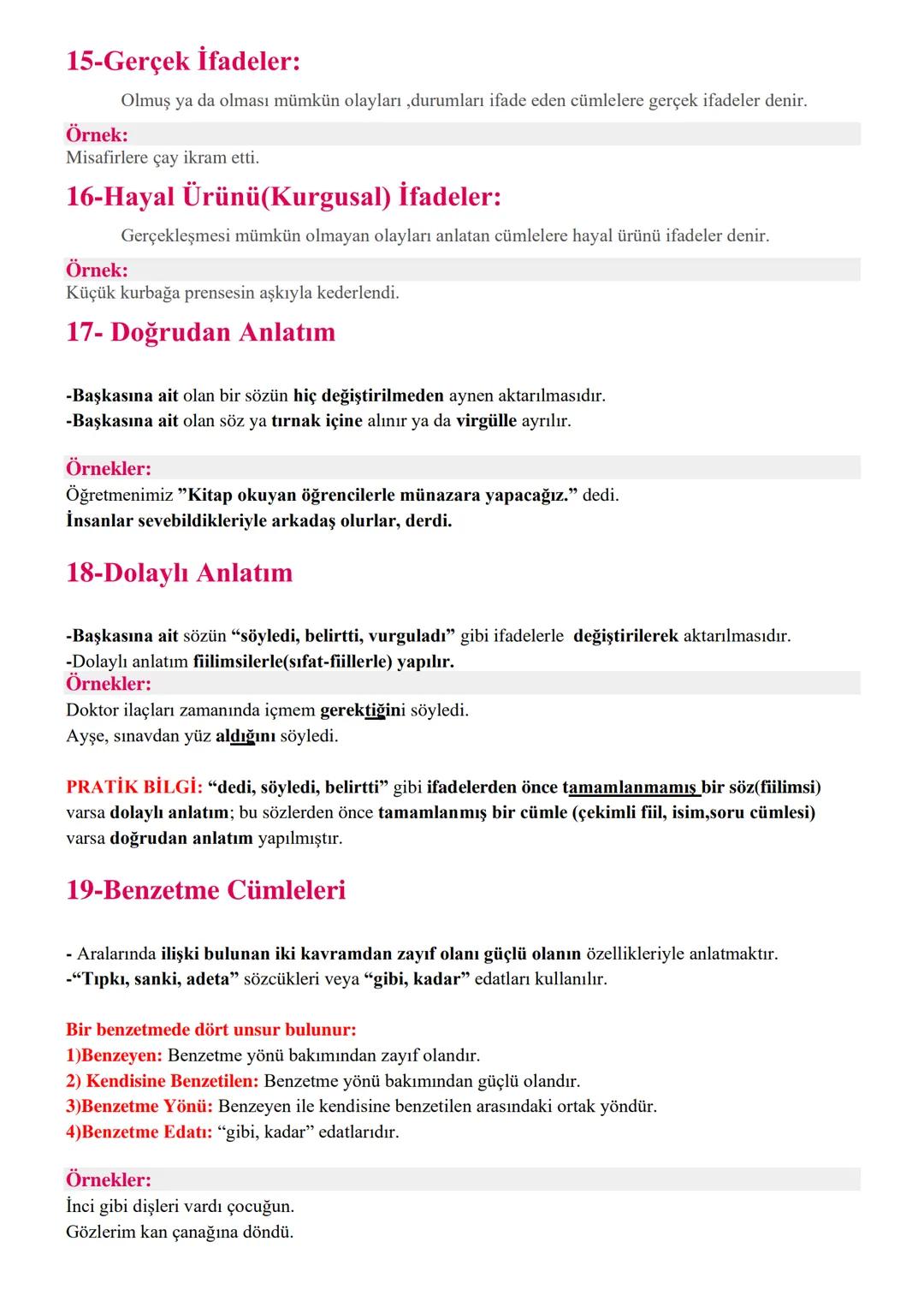 CÜMLEDE ANLAM
1. Öznel Anlatımlı Cümleler
Söyleyenin kendi düşüncesini, duygusunu veya beğenisini içeren; doğruluğu ya da yanlışlığı
kişiden