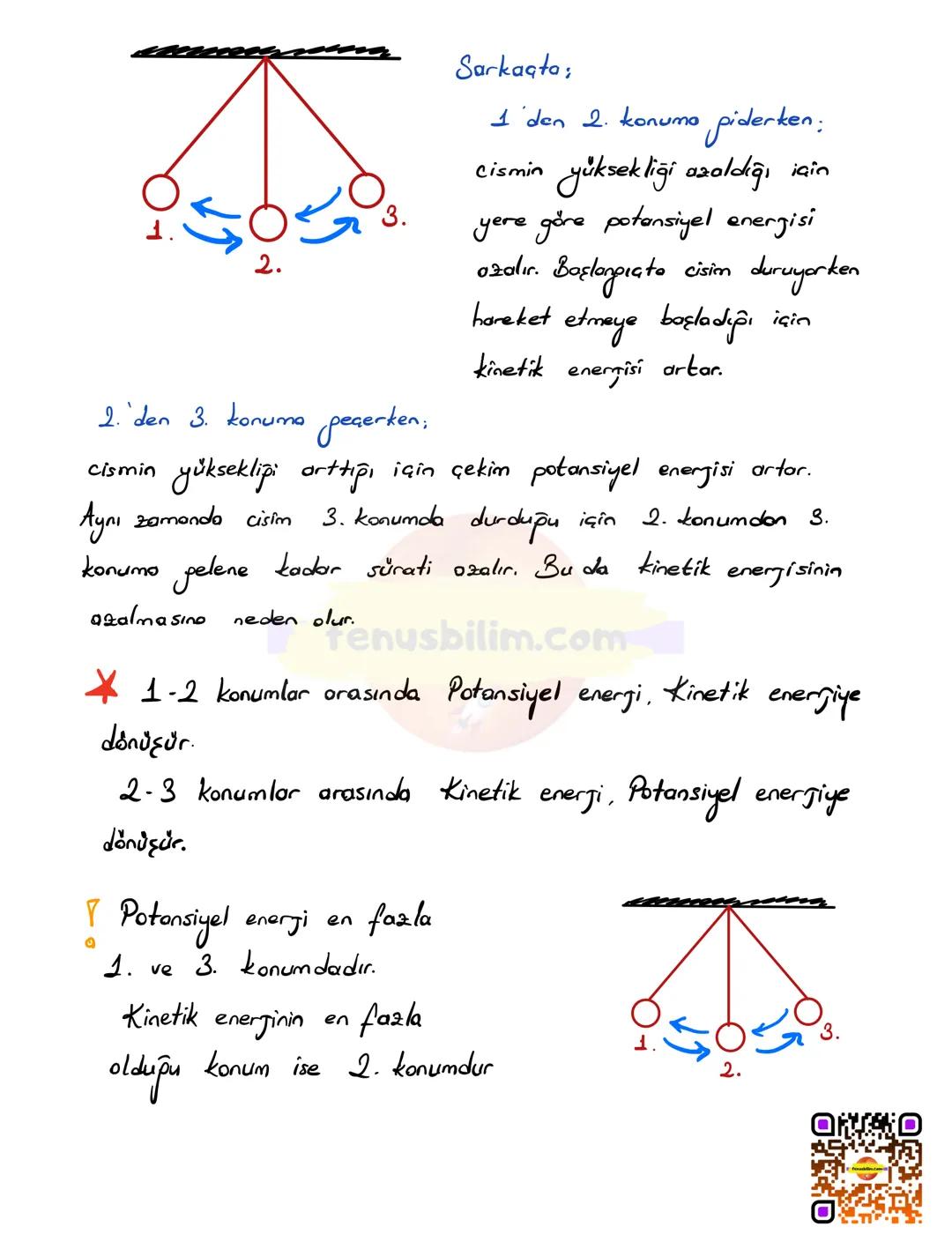 # ENERJİ DÖNÜŞÜMLERİ
Kazanımlar:
F.7.3.3.1. Kinetik ve potansiyel enerji türlerininin birbirine dönüşümünden
hareketle enerjinin korunduğu