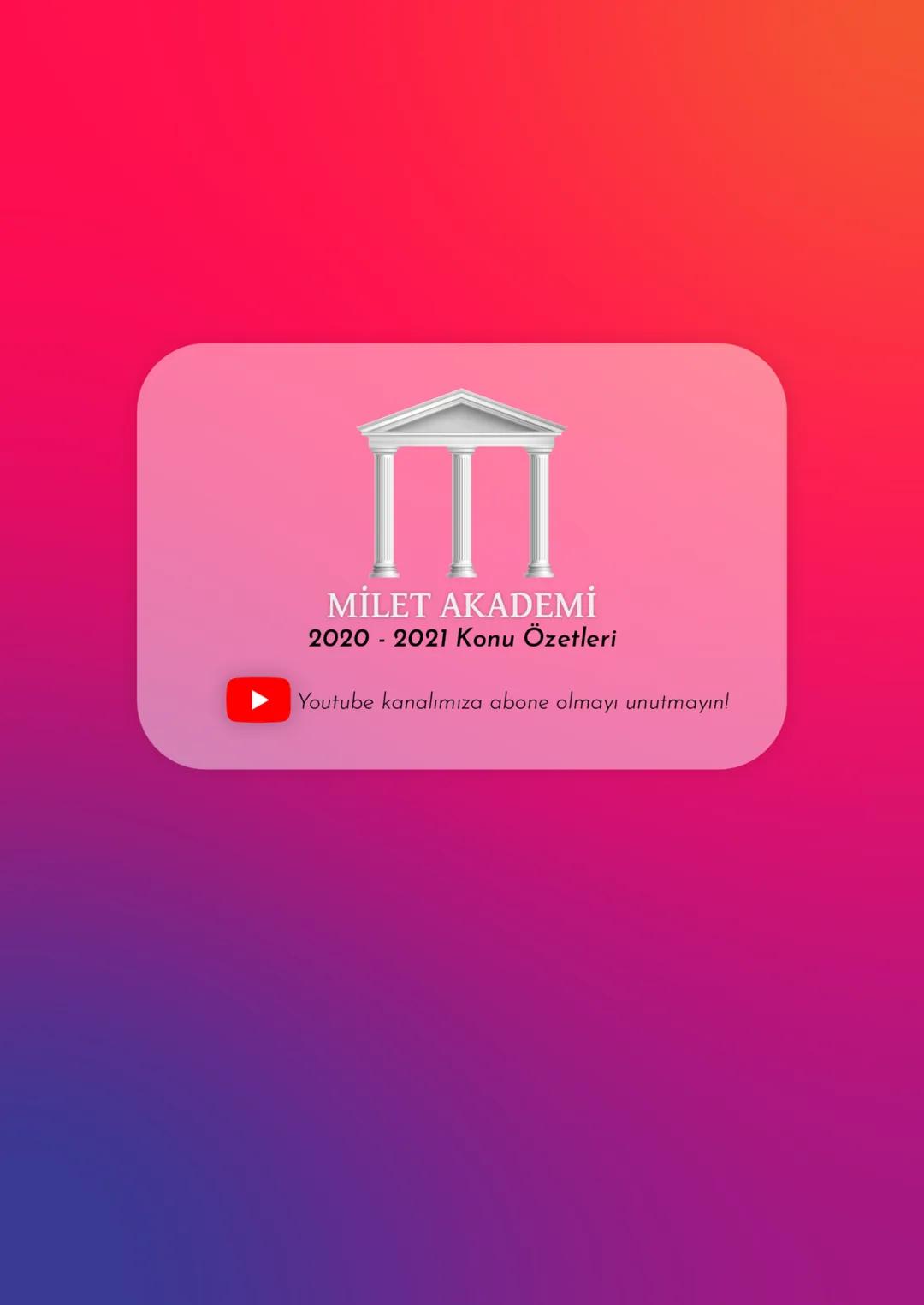 Π
MİLET AKADEMİ
2020 - 2021 Konu Özetleri
► Youtube kanalımıza abone olmayı unutmayın! # MİLET AKADEMİ
## TÜRKÇE
### KONU ÖZETİ EKLER VE S