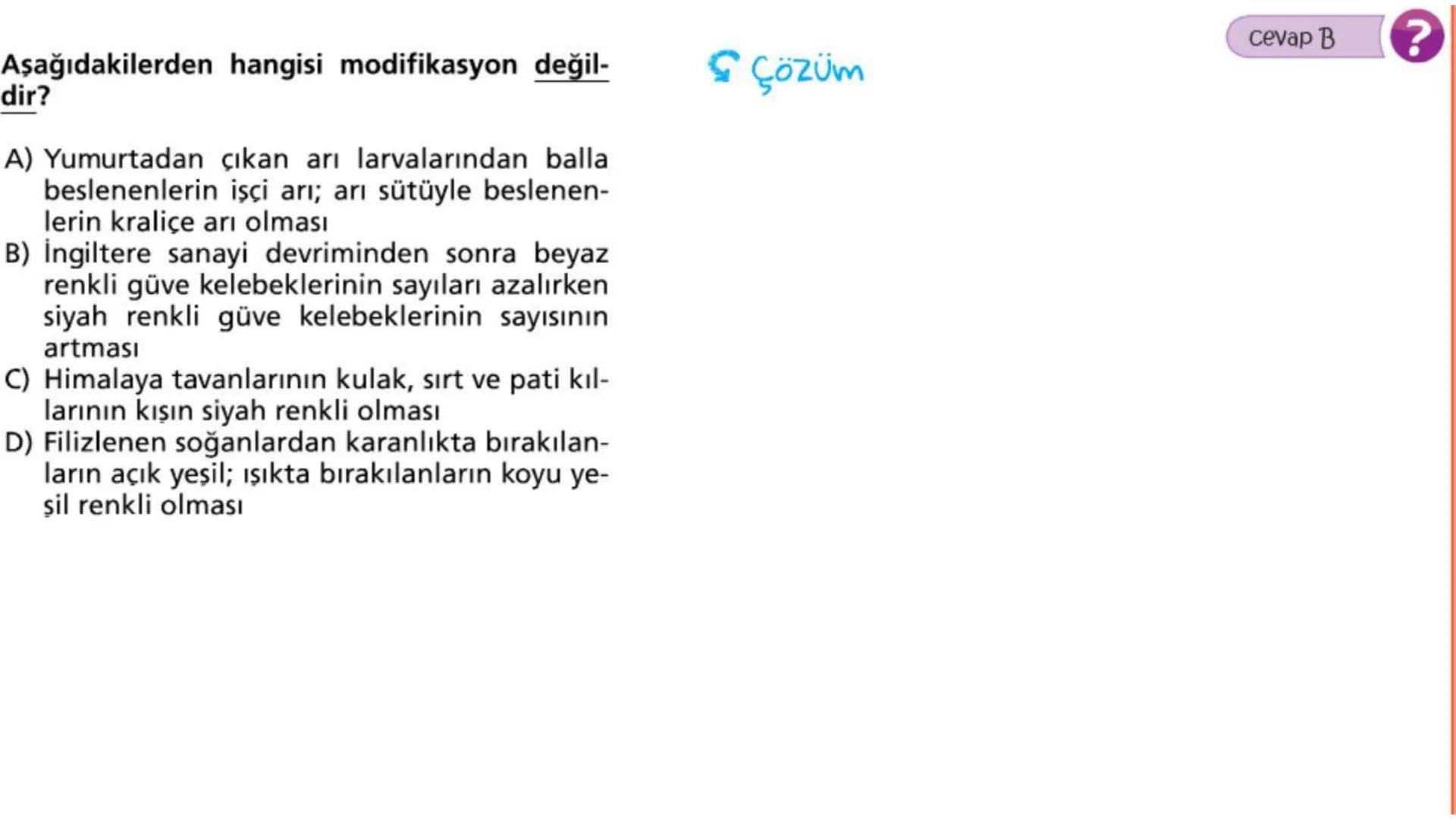 # ADAPTASYON
(ÇEVREYE
UYUM) Bir türün neslini devam ettirebilmesi için değişen
çevre koşullarına karşı sürekli uyum sağlayabilme
yeteneğinde