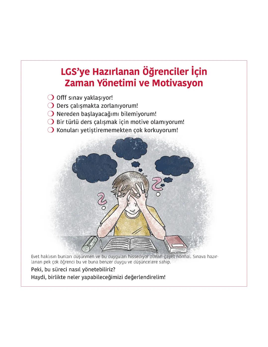 LGS'ye hazırlanan öğrenciler için zaman yönetimi ve motivasyon