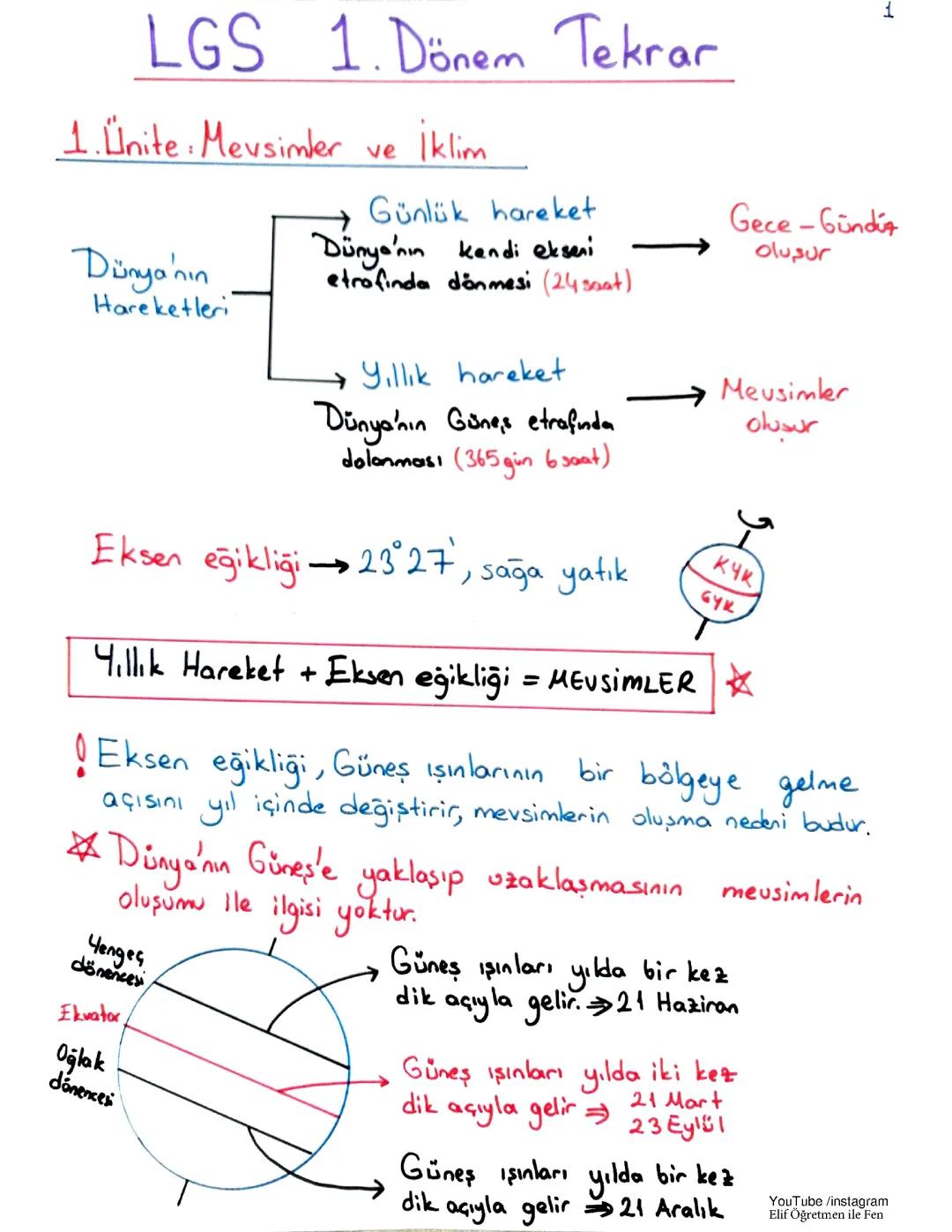 Fen bilimleri 8 sinif 1 dönem konu özetleri (1 dönem tekrarı icin)
