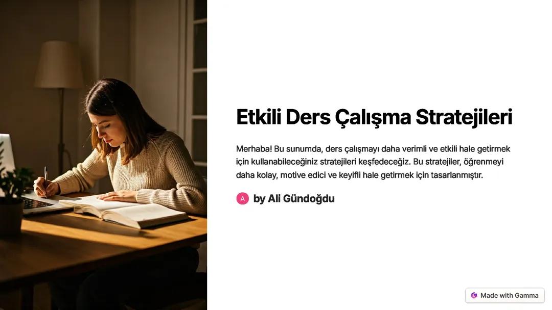 Etkili Ders Çalışma Stratejileri