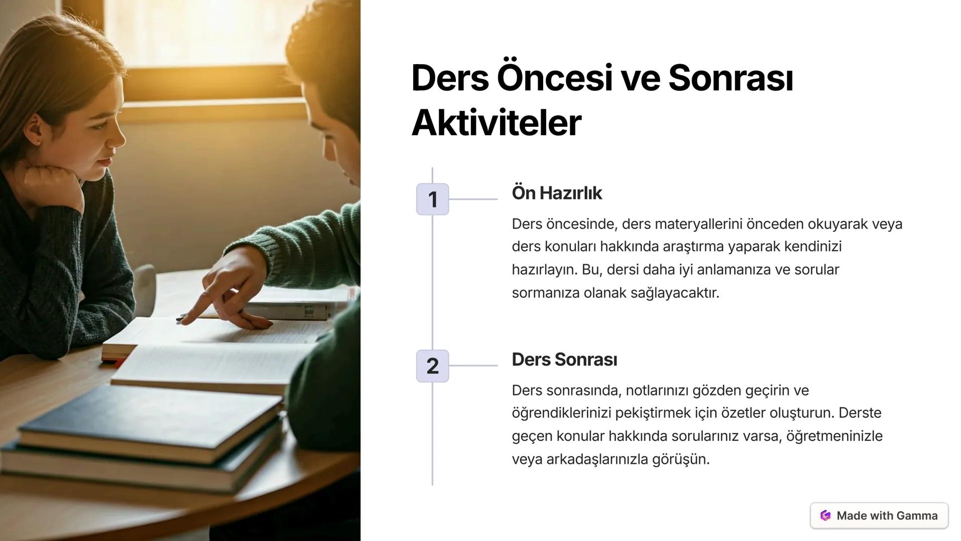 Etkili Ders Çalışma Stratejileri
Merhaba! Bu sunumda, ders çalışmayı daha verimli ve etkili hale getirmek
için kullanabileceğiniz stratejile