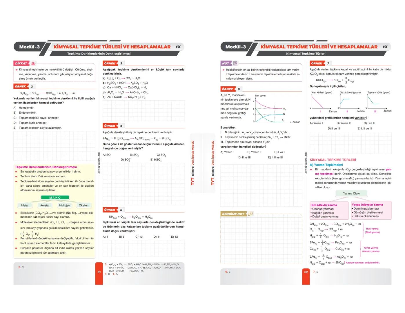 KİMYASAL TEPKİME
TÜRLERİ VE HESAPLAMALAR
>>> KİMYASAL TEPKİMELER
>>> TEPKİME DENKLEMLERİNİN DENKLEŞTİRİLMESİ
>>> KİMYASAL TEPKİME TÜRLERİ
>>