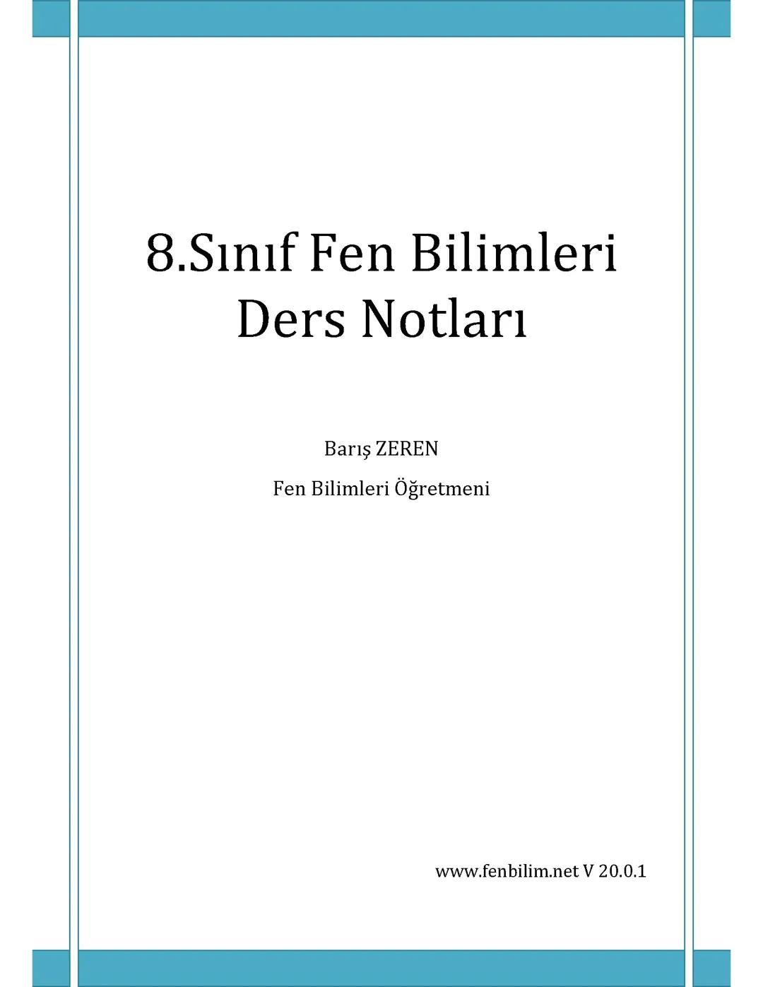 8 sınıf fen bilimleri