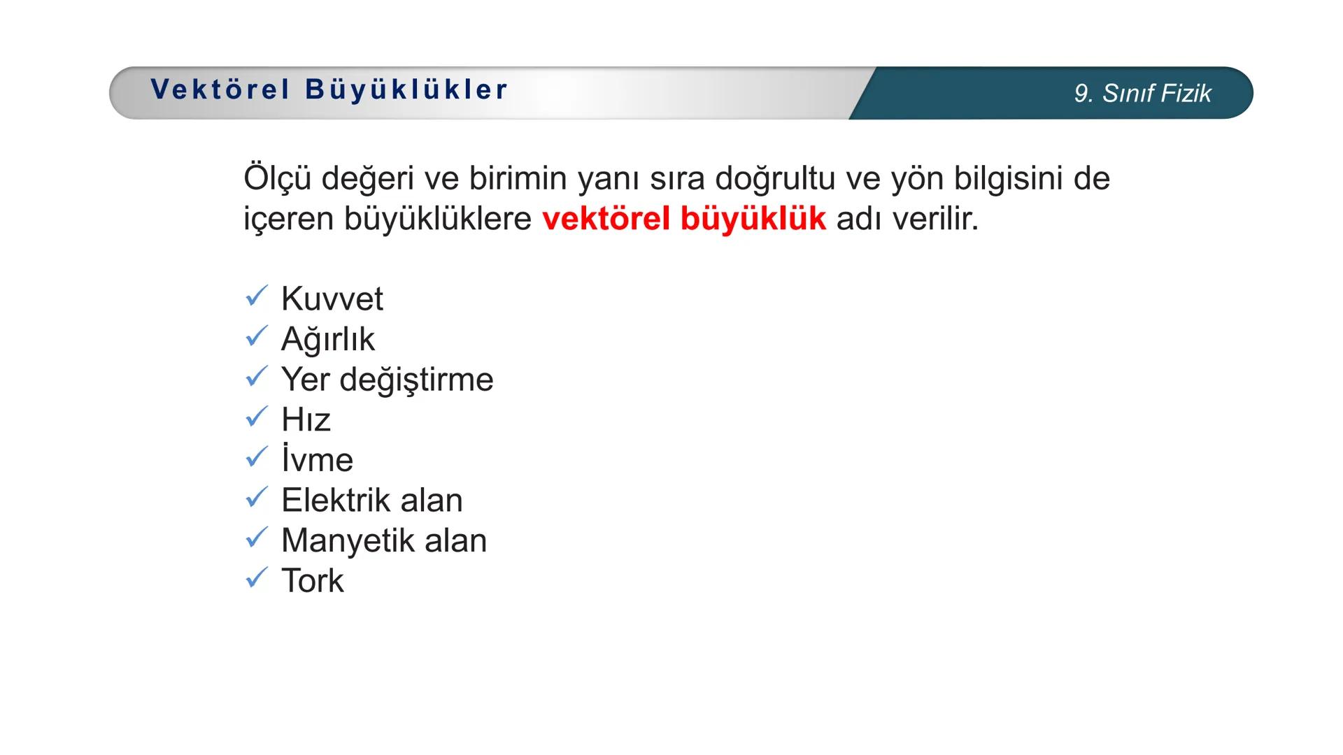 ETİ MİLLİ EĞİTİ
CUMHURİYE
***
DO
IM BAKANLIĞI
FİZİK
9. SINIF
FİZİK BİLİMİNE GİRİŞ
Fiziksel Niceliklerin Sınıflandırılması Fiziksel Nicel